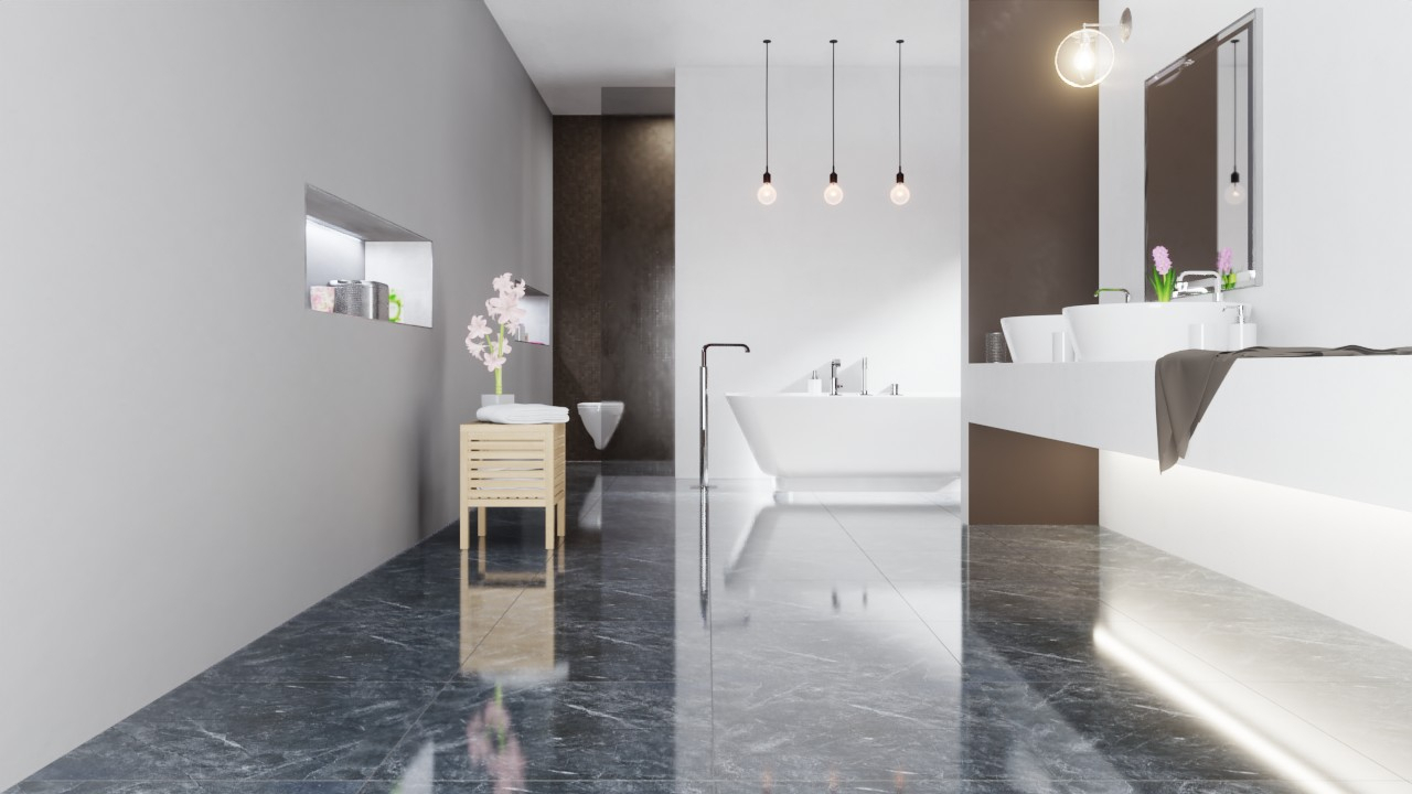 Bodenfliesen Messina Schwarz Premium Marble Glanzend 60 X 60 Cm