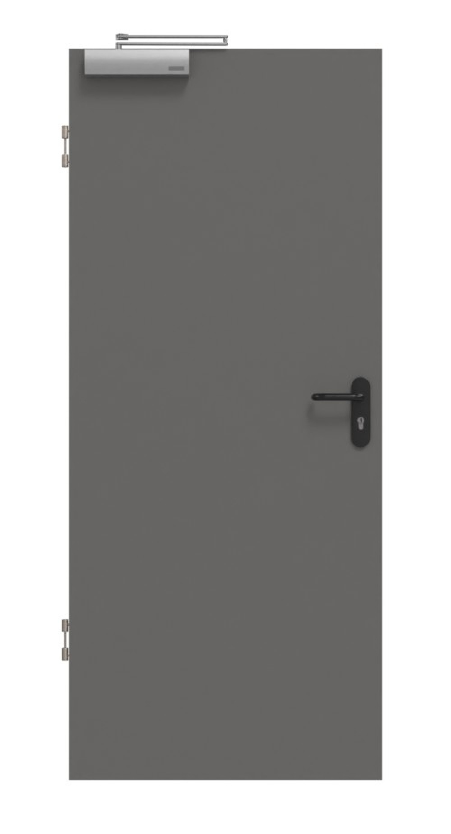 Frontansicht von Brandschutztür T-30 Staubgrau RAL 7037 BaseLine Lack - Hörmann
