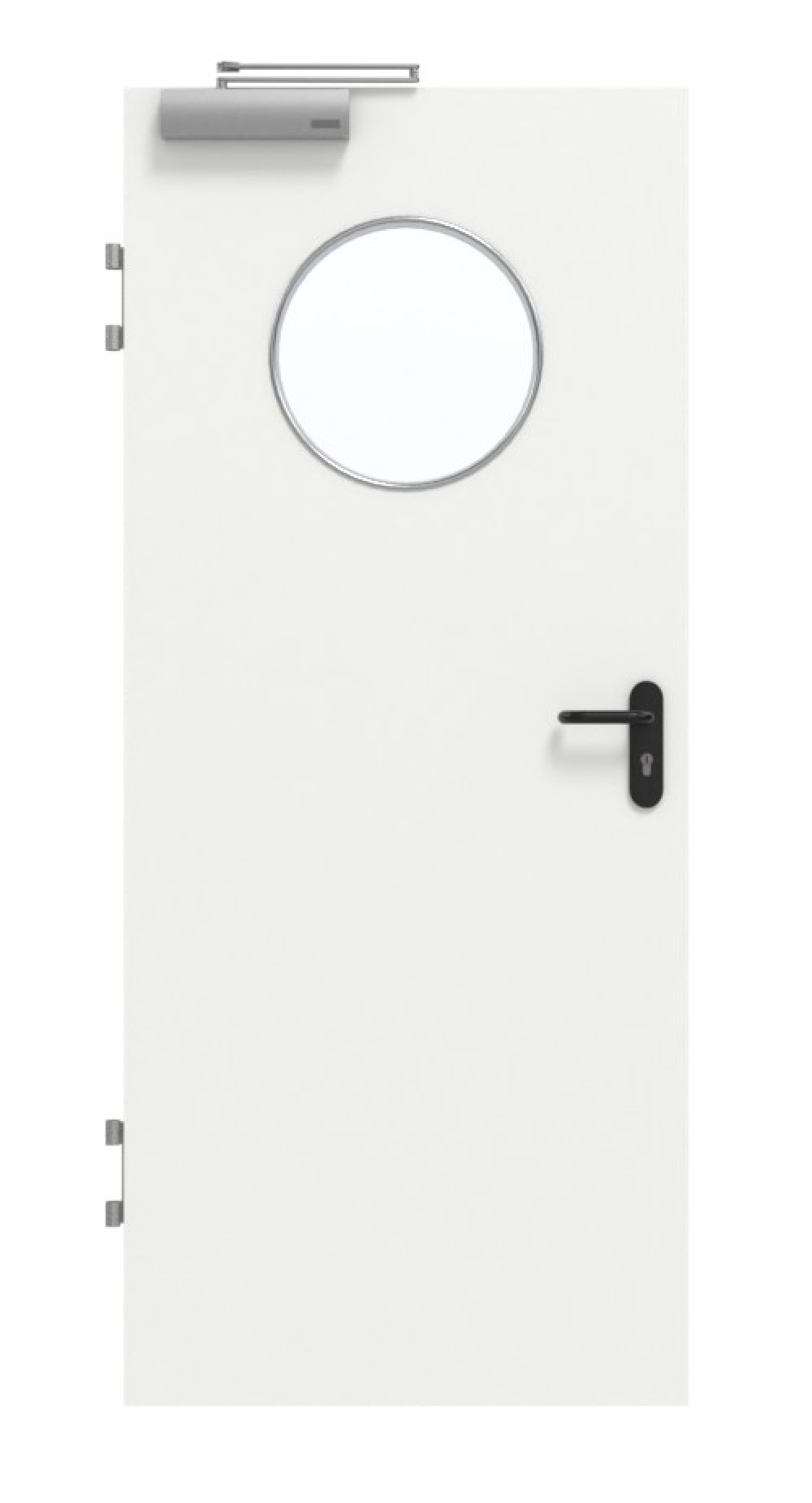 GARANT Brandschutztür T30 Designer White D354-60 Resopal mit Lichtausschnitt LA-13