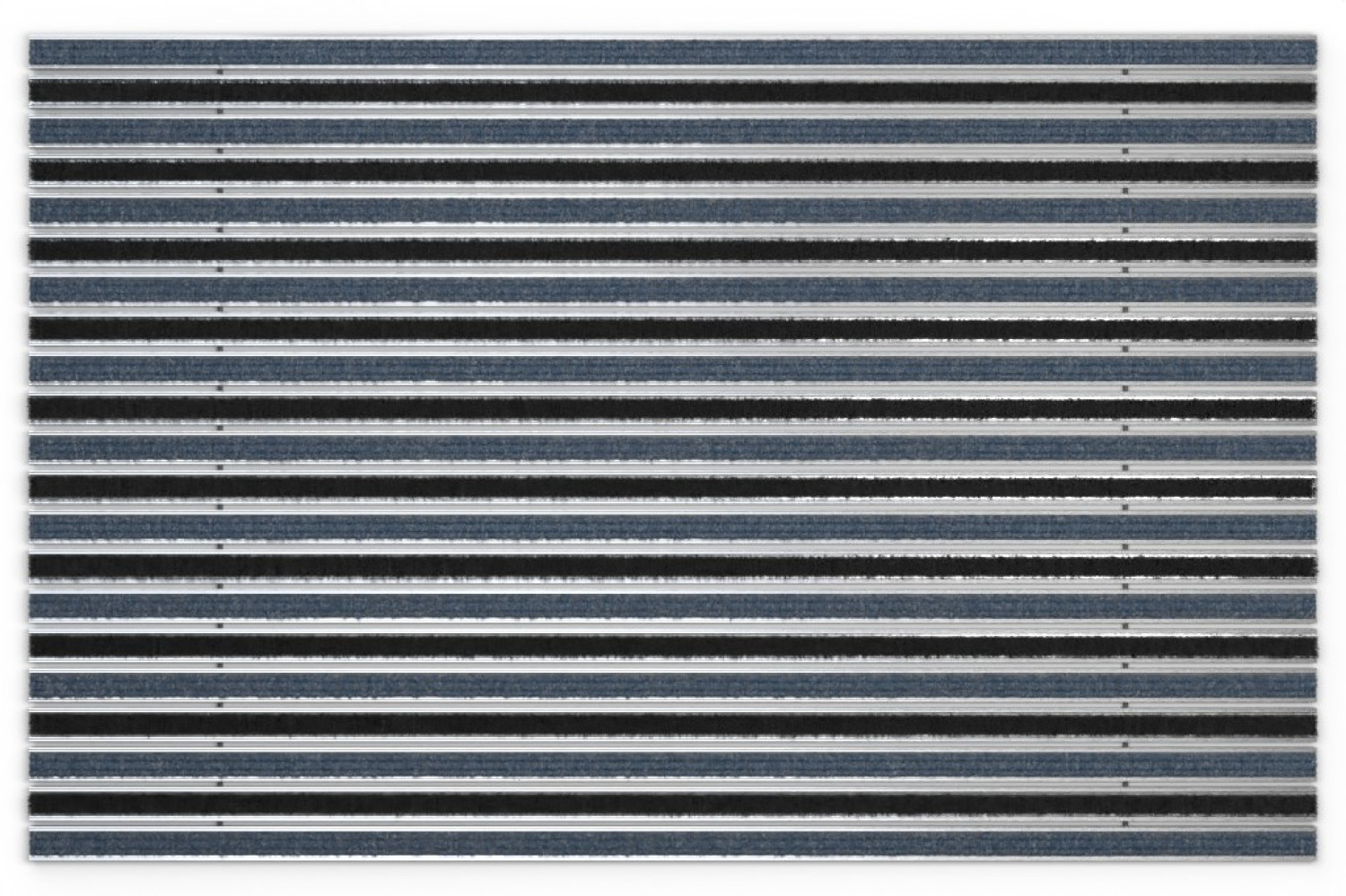 Top-Ansicht von Aluprofilmatte KLASSIK Rips T06PP blau/grau / Brush BL01 schwarz - Entrada