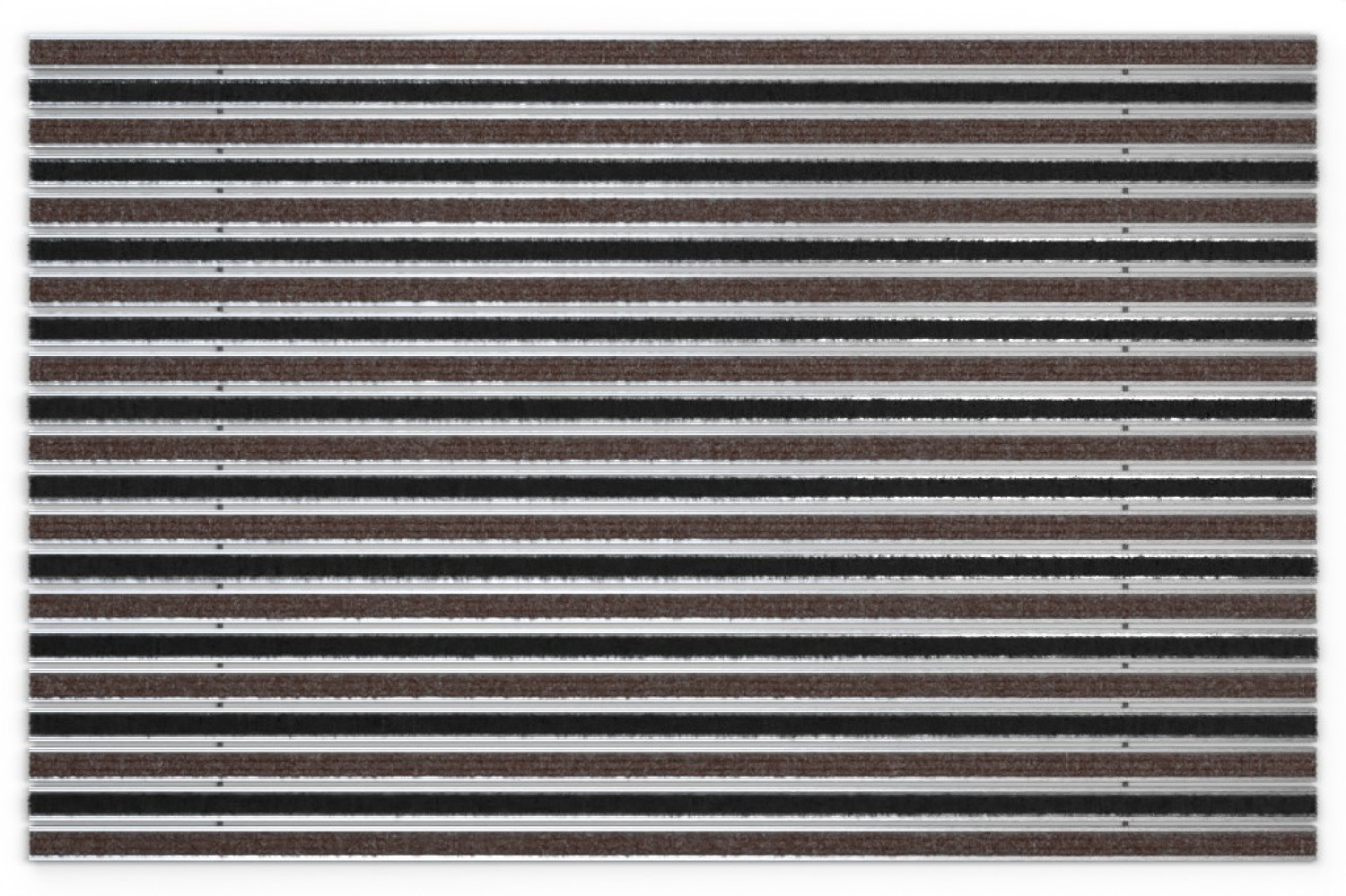 Top-Ansicht von Aluprofilmatte KLASSIK Rips T08PP braun / Brush BL01 schwarz - Entrada