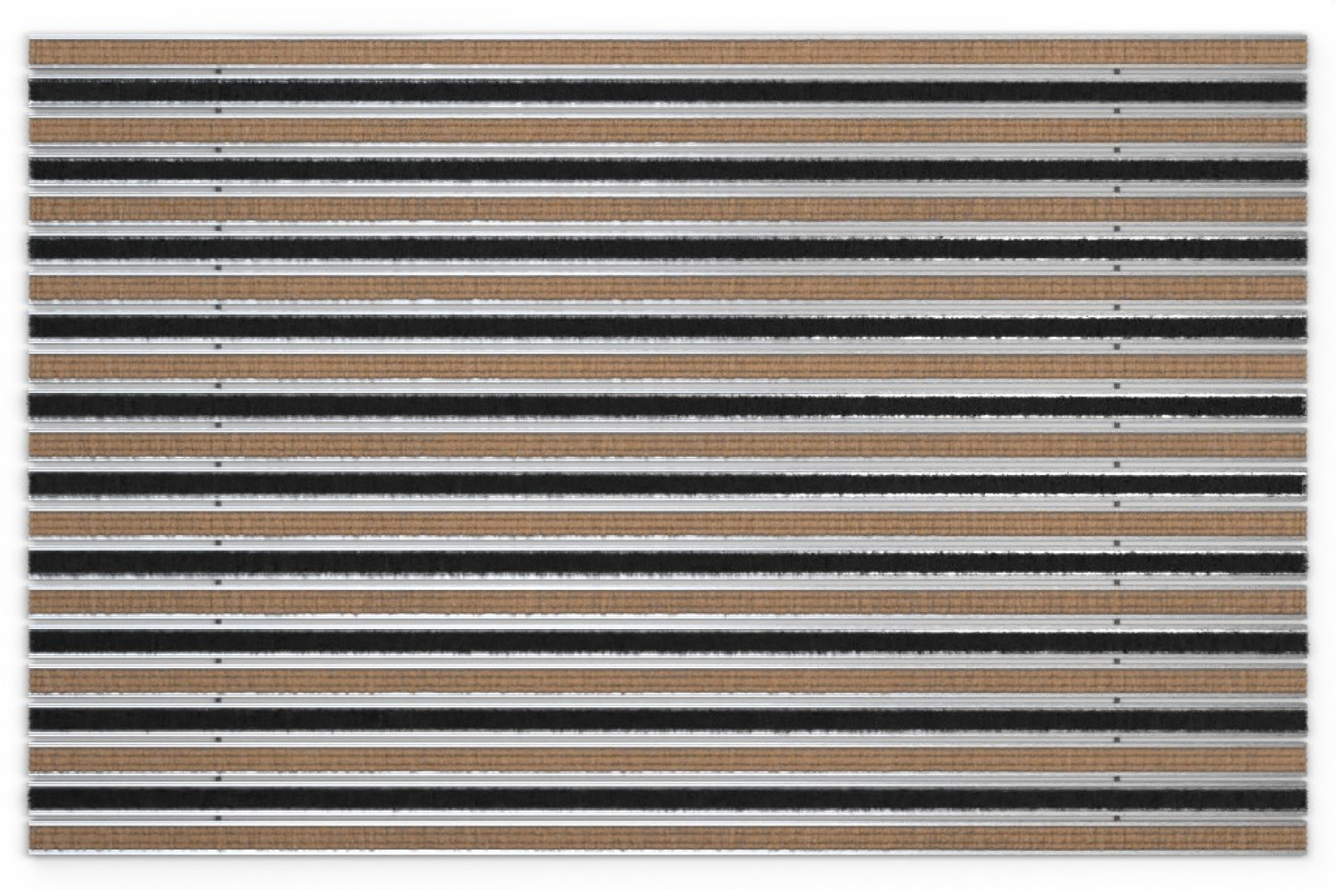 Top-Ansicht von Aluprofilmatte KLASSIK Rips T11PP kokos / Brush BL01 schwarz - Entrada