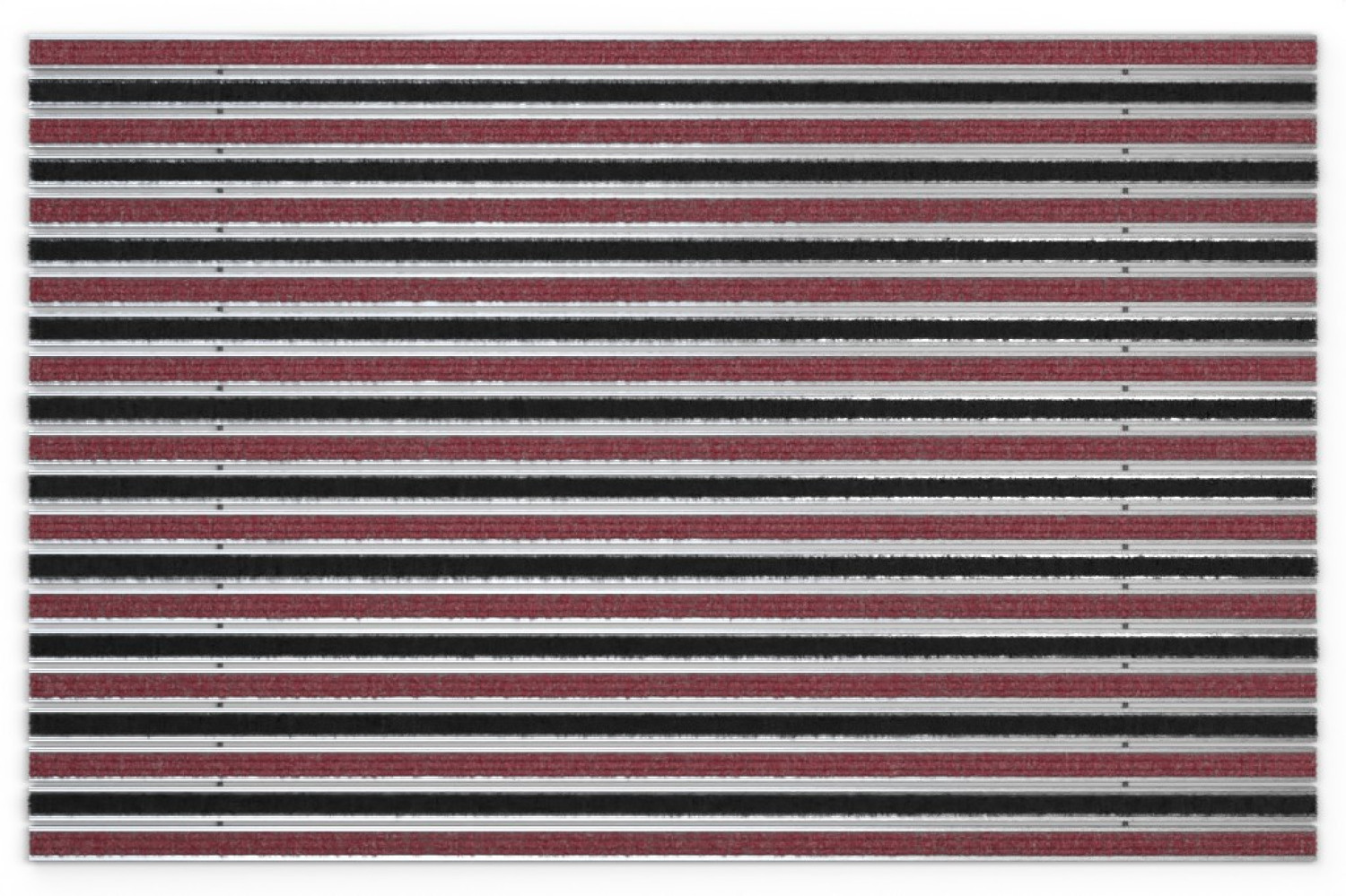 Top-Ansicht von Aluprofilmatte KLASSIK Rips T09PP rot / Brush BL01 schwarz - Entrada