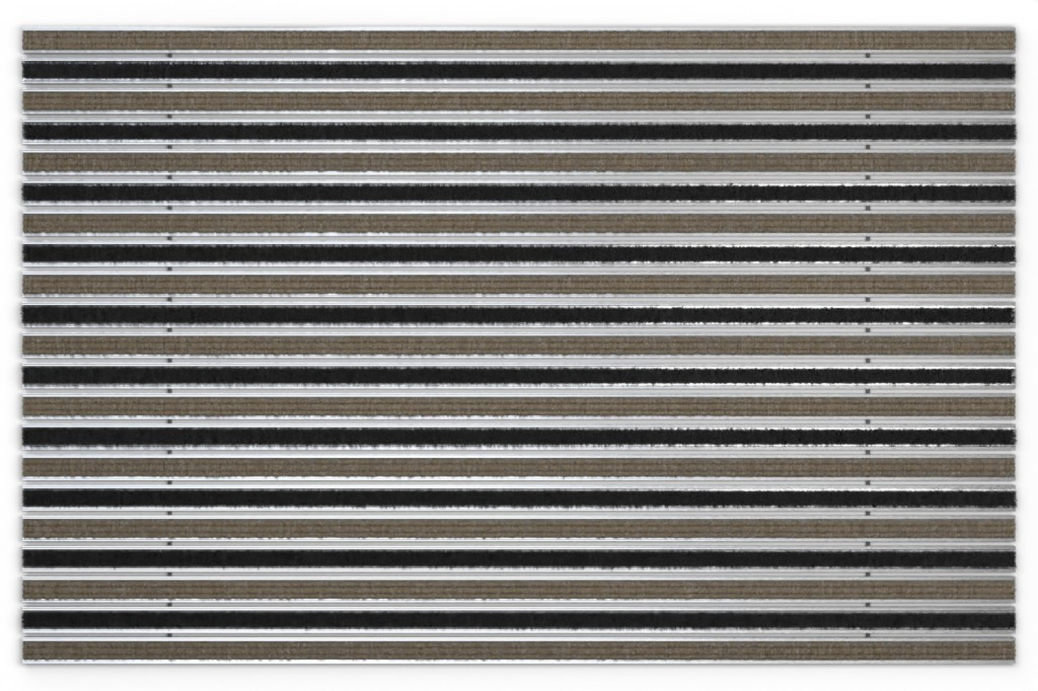 Top-Ansicht von Aluprofilmatte KLASSIK Rips T12PP sand / Brush BL01 schwarz - Entrada