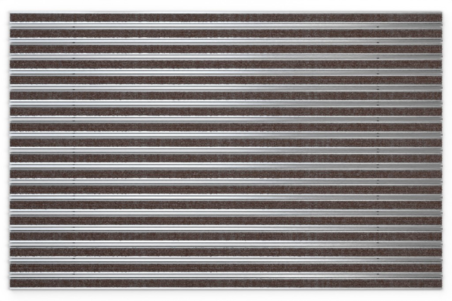 Top-Ansicht von Aluprofilmatte KLASSIK Rips T08PP braun / Kratzleiste - Entrada