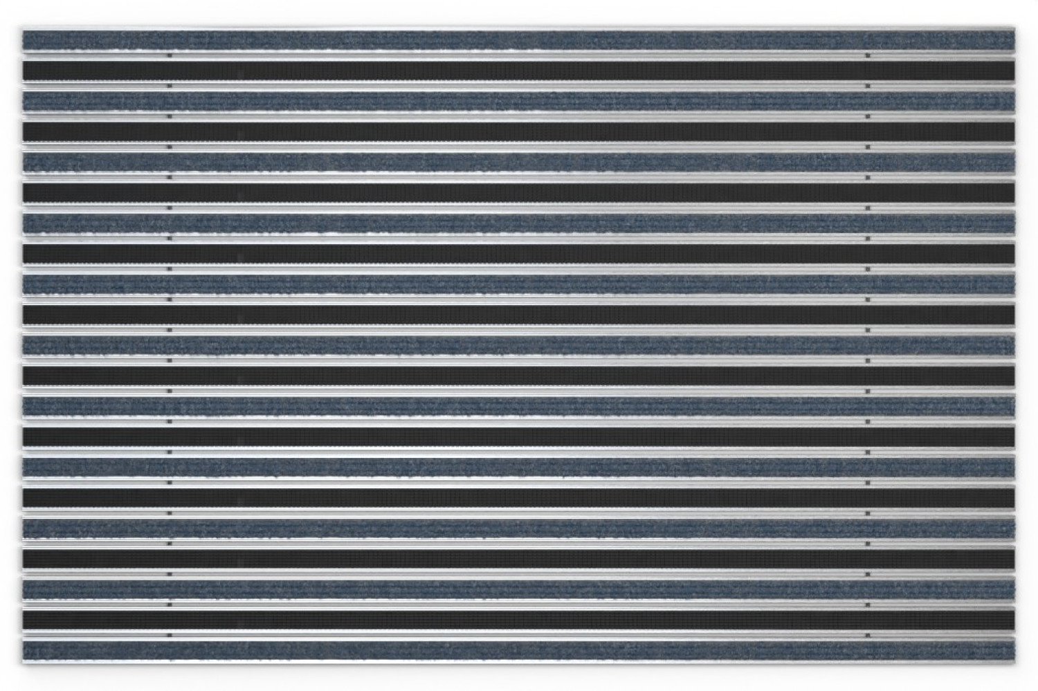 Top-Ansicht von Aluprofilmatte KLASSIK Rips T06PP blau/grau / Safe R01V schwarz - Entrada