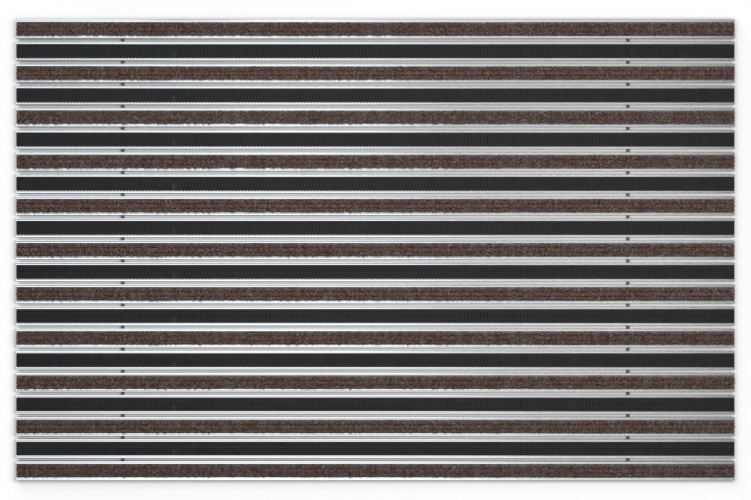 Top-Ansicht von Aluprofilmatte KLASSIK Rips T08PP braun / Safe R01V schwarz - Entrada