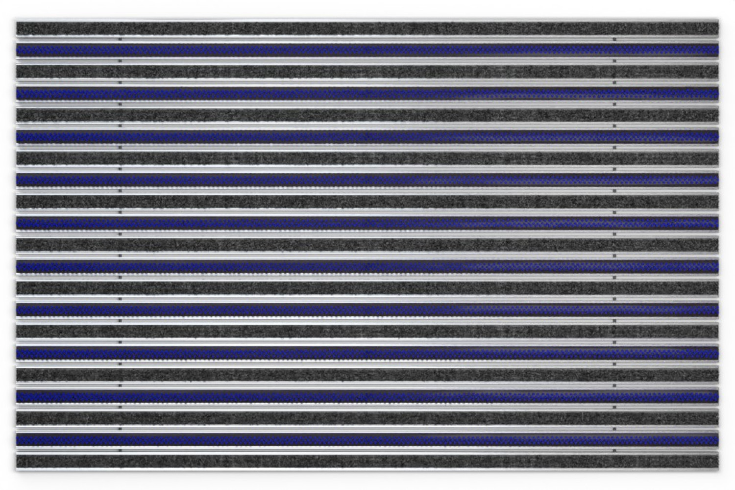 Top-Ansicht von Aluprofilmatte KLASSIK Rips T01PP schwarz / Work B05 blau - Entrada