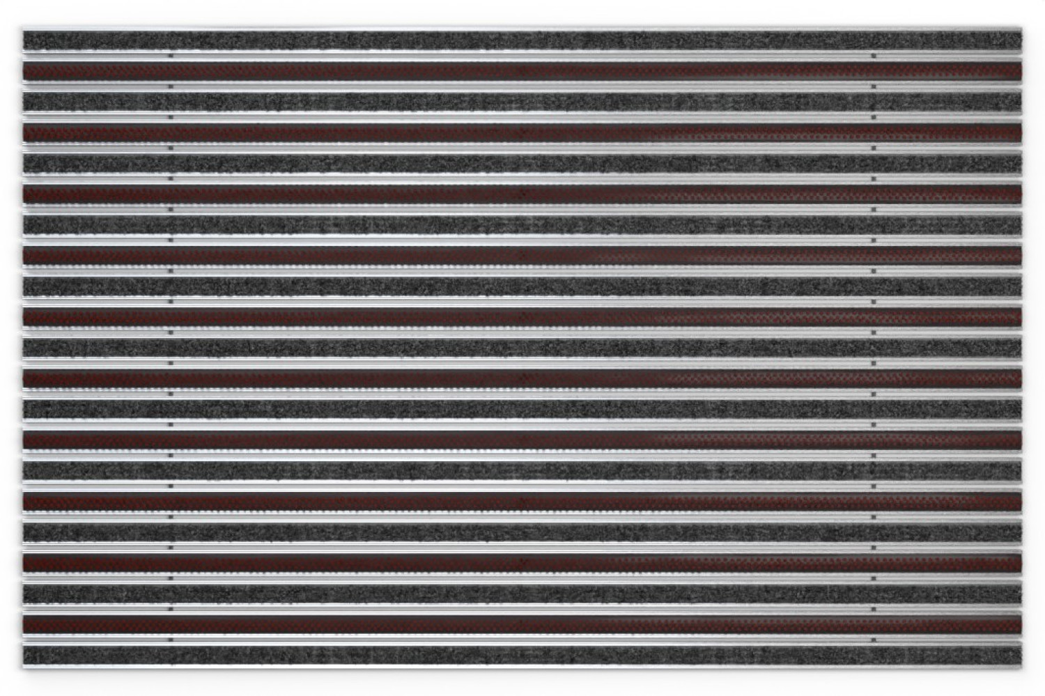 Top-Ansicht von Aluprofilmatte KLASSIK Rips T01PP schwarz / Work B04 braun - Entrada