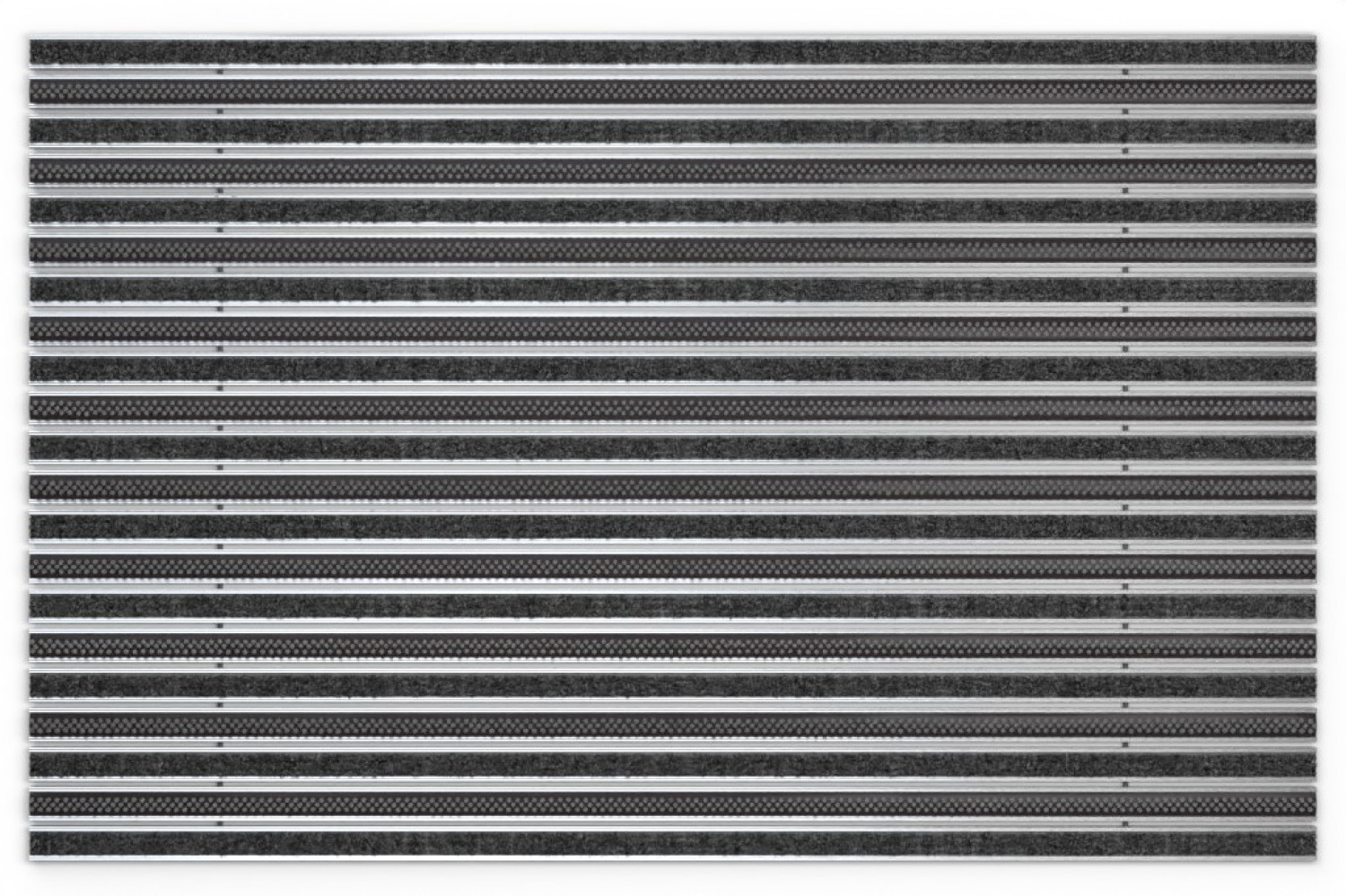 Top-Ansicht von Aluprofilmatte KLASSIK Rips T01PP schwarz / Work B02 grau - Entrada