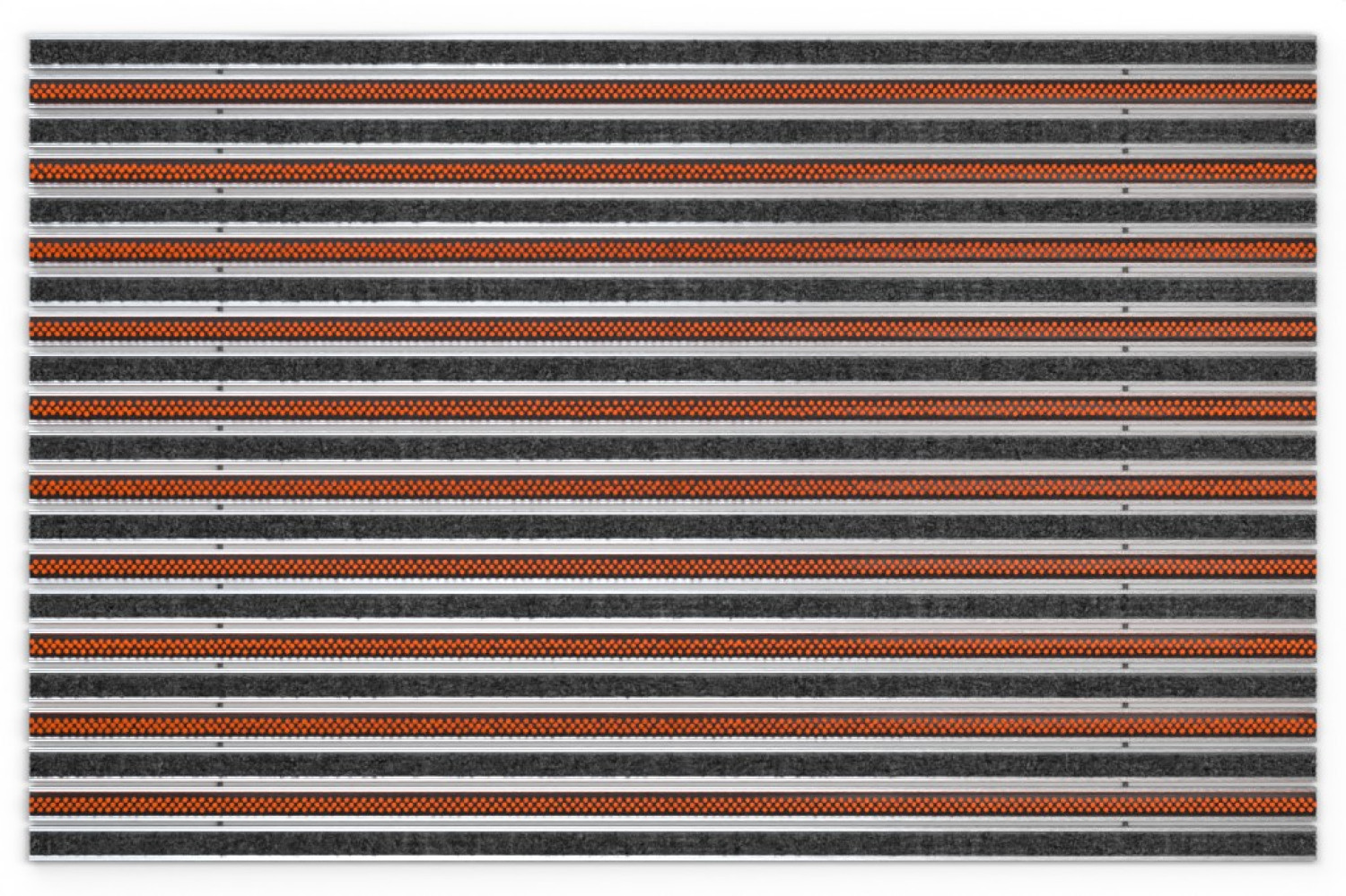 Top-Ansicht von Aluprofilmatte KLASSIK Rips T01PP schwarz / Work B08 orange - Entrada