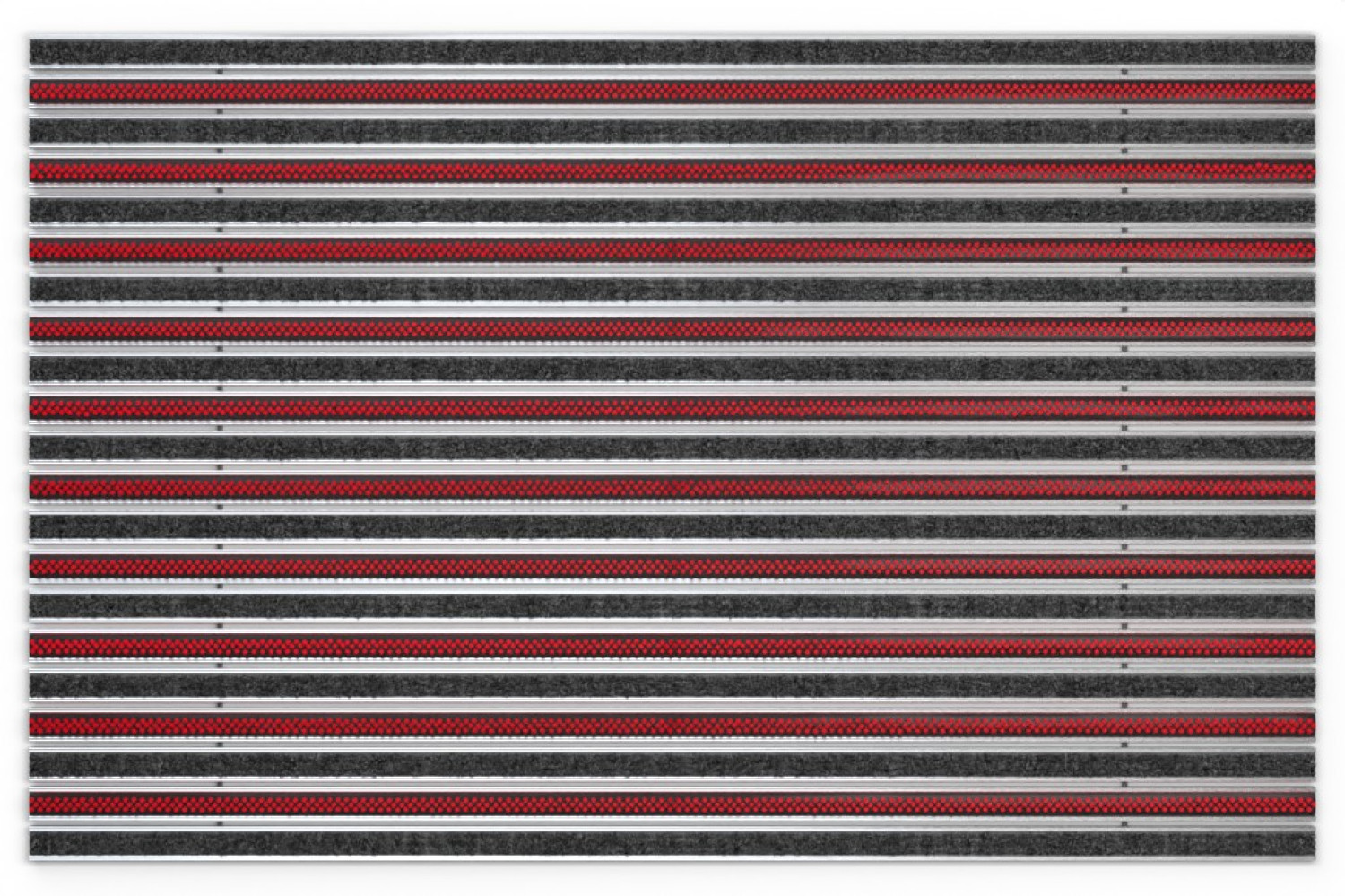 Top-Ansicht von Aluprofilmatte KLASSIK Rips T01PP schwarz / Work B05 rot - Entrada