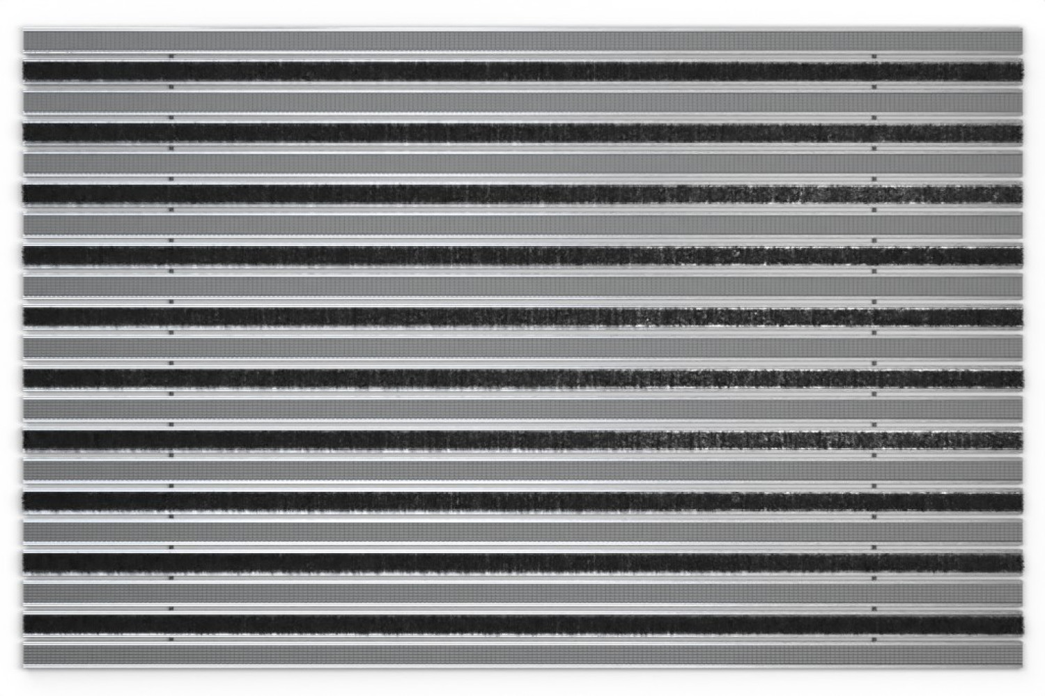 Top-Ansicht von Aluprofilmatte KLASSIK Safe R02V grau / Brush BL01 schwarz - Entrada