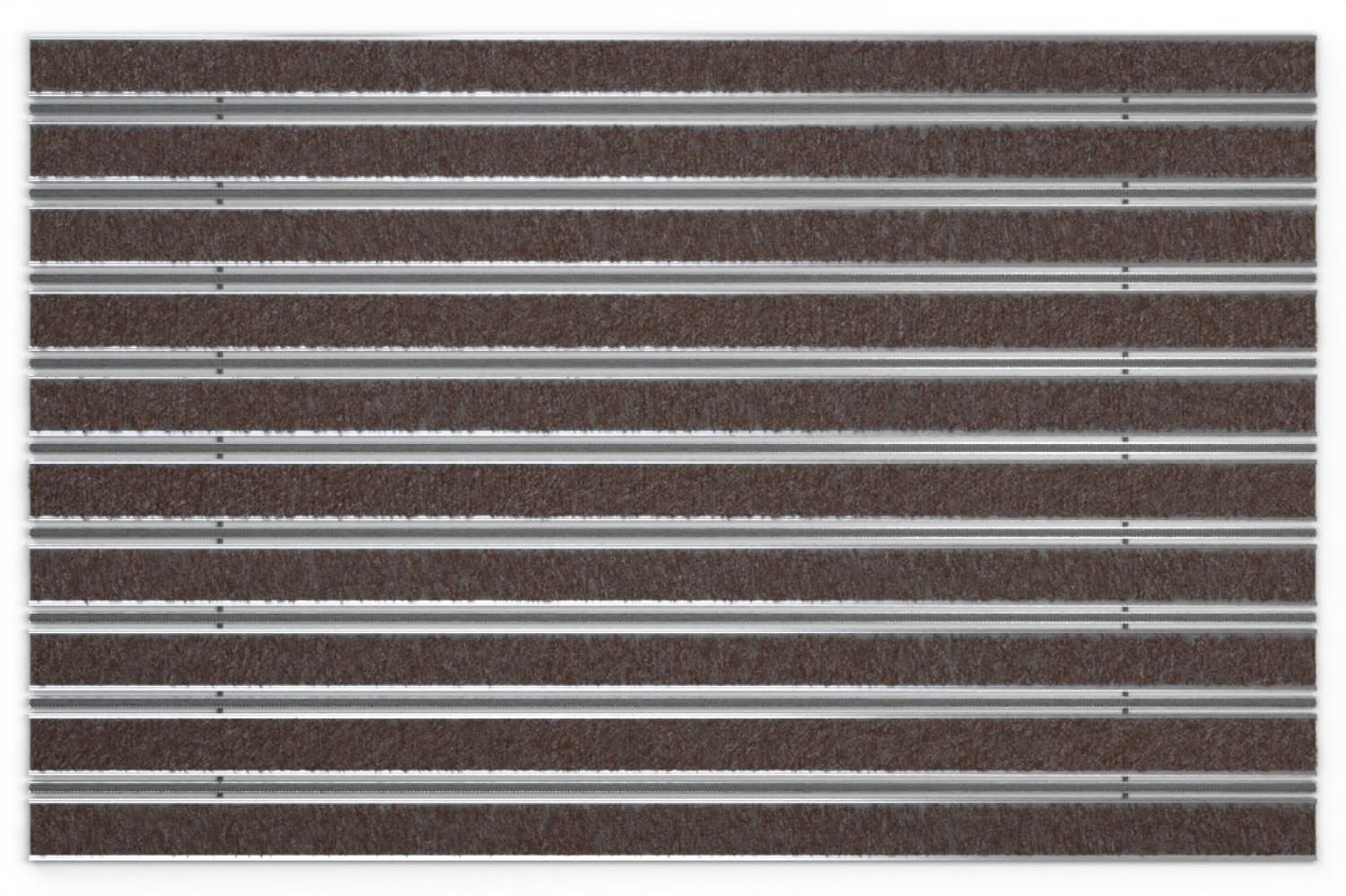 Top-Ansicht von Aluprofilmatte ROYAL Rips T08PP braun / Minibürste MB02 grau - Entrada