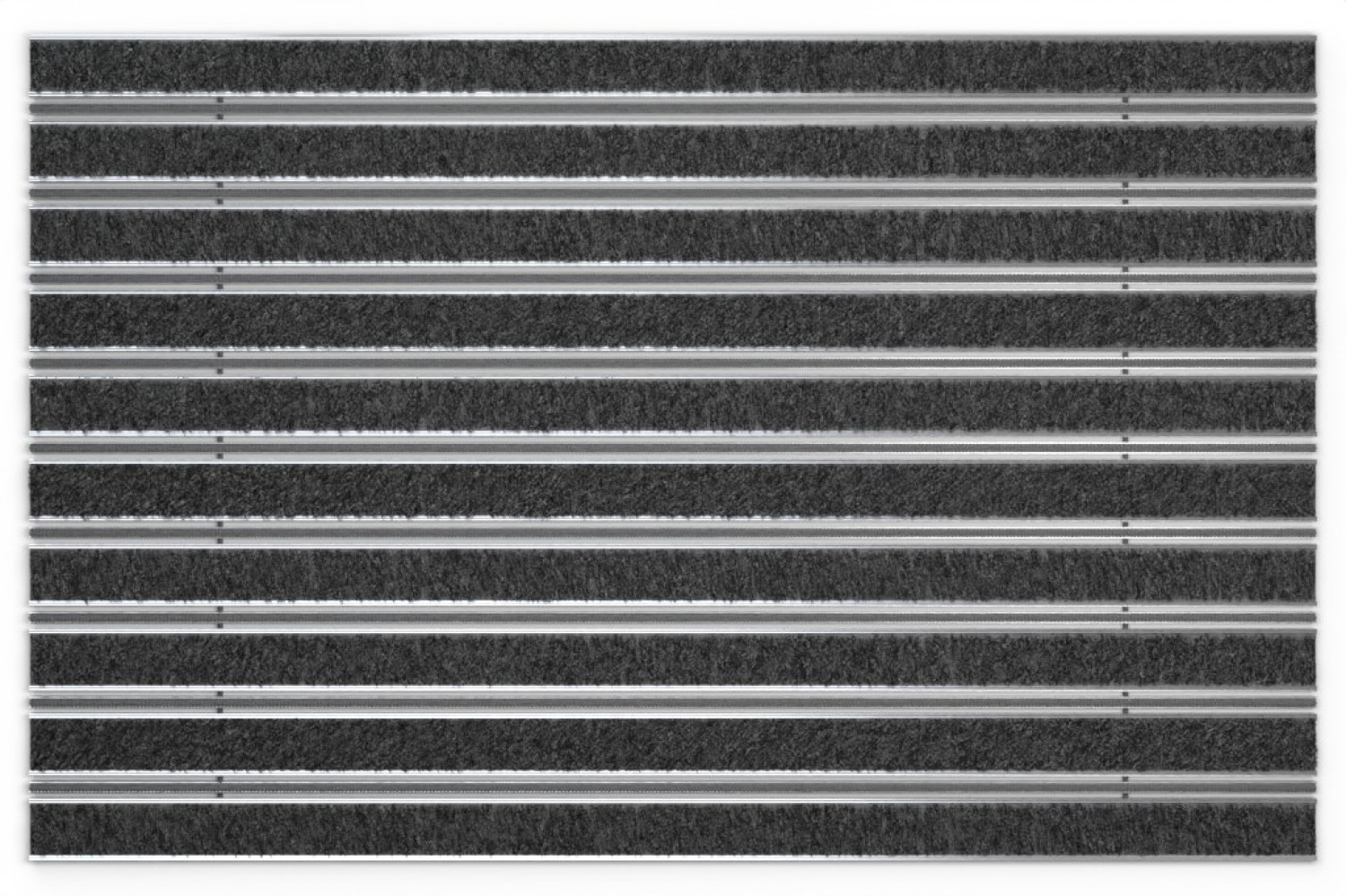 Top-Ansicht von Aluprofilmatte ROYAL Rips T01PP schwarz / Minibürste MB02 grau - Entrada