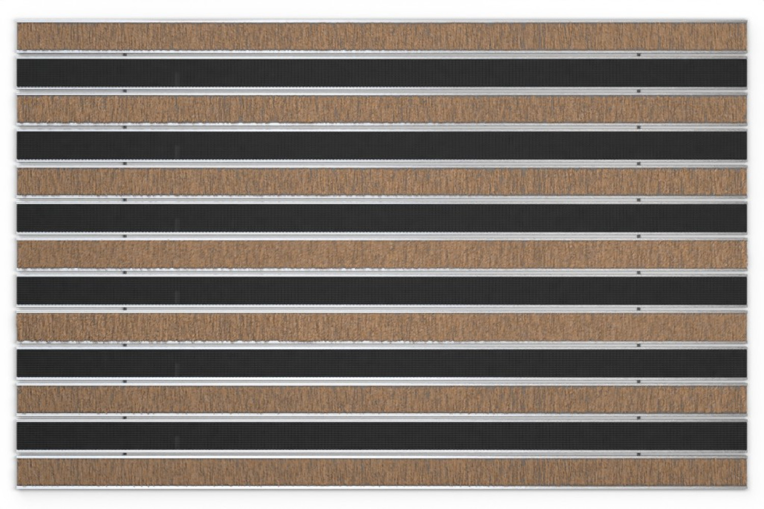 Top-Ansicht von Aluprofilmatte ROYAL Rips T11PP kokos / Safe R01V schwarz - Entrada