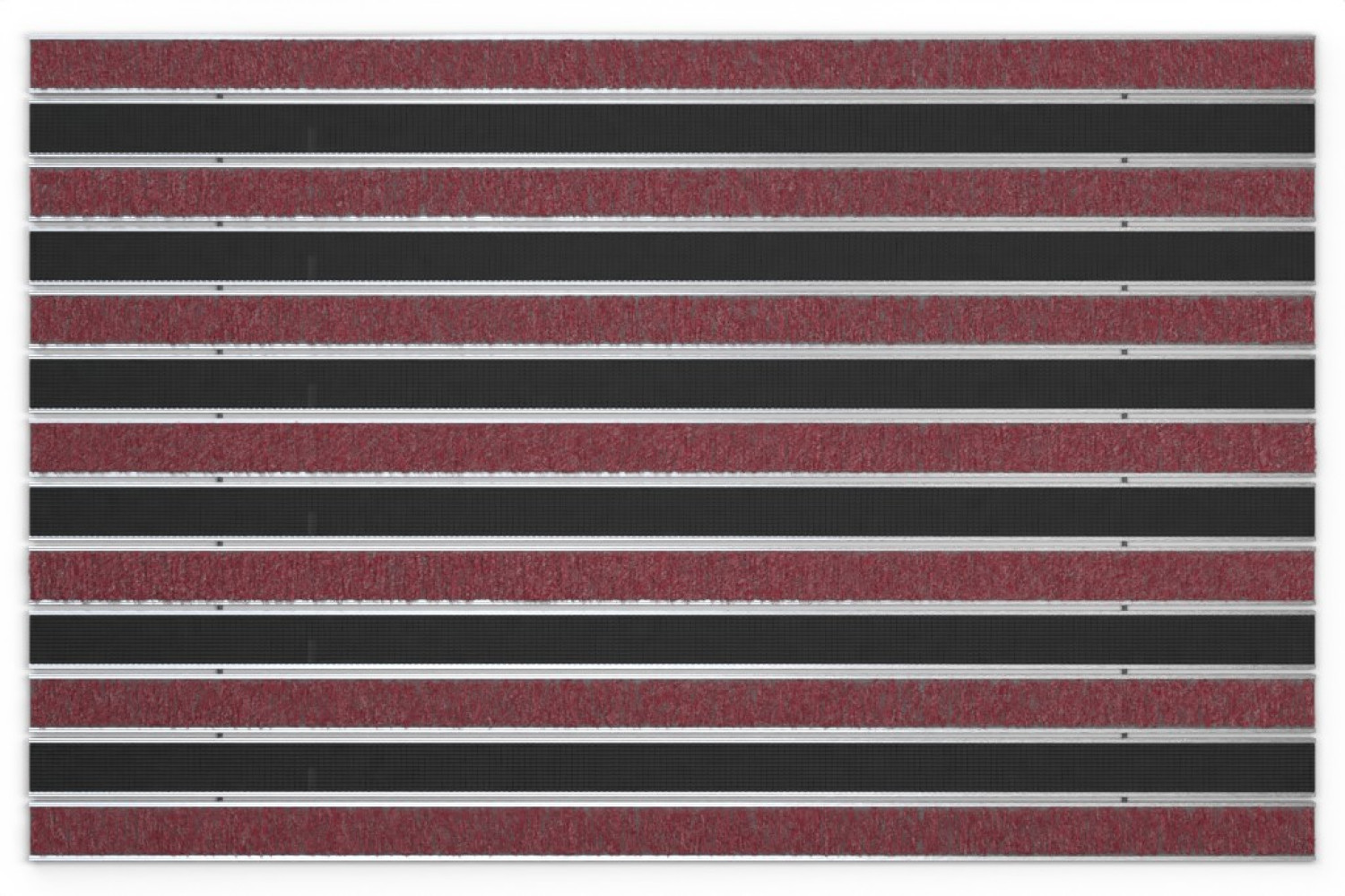 Top-Ansicht von Aluprofilmatte ROYAL Rips T09PP rot / Safe R01V schwarz - Entrada