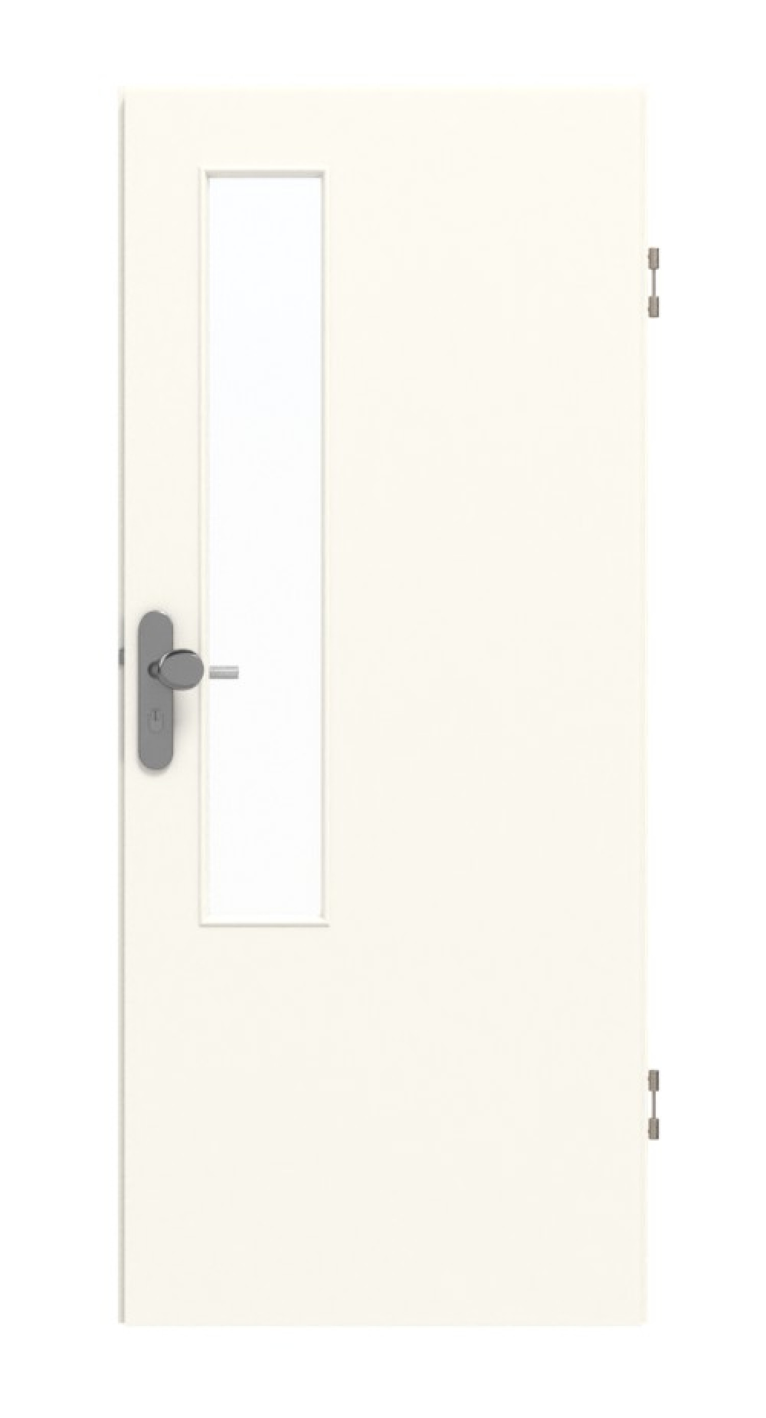 GARANT Wohnungseingangstür 0105-60 Pearl White CePaL mit Lichtausschnitt LA-5 schlossseitig