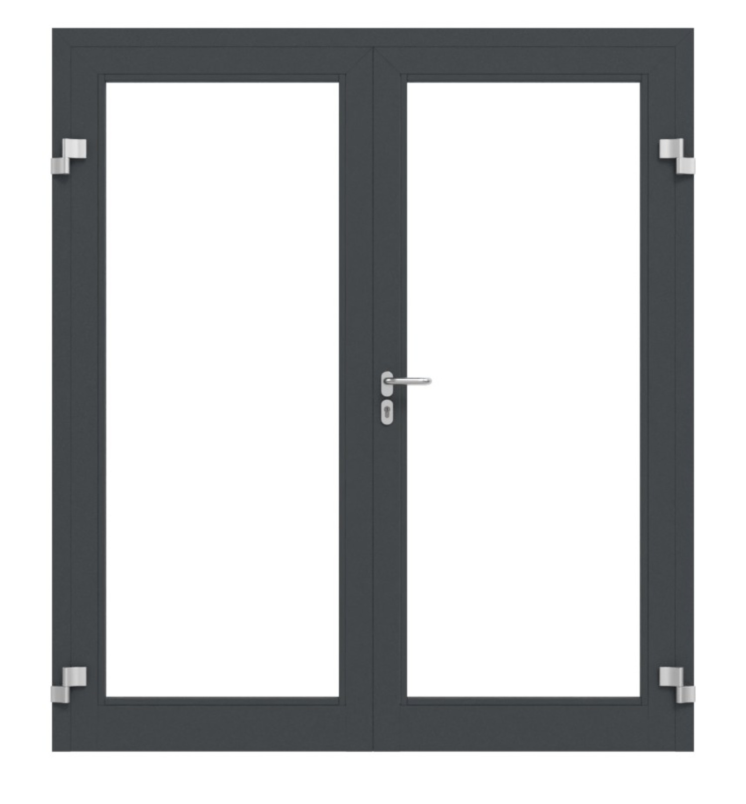 Frontansicht in db703 von Innentür-Set 2-flg. Aluminium Rohrrahmentür ES 50 mit LA-01 inkl. Blockzarge - Hörmann