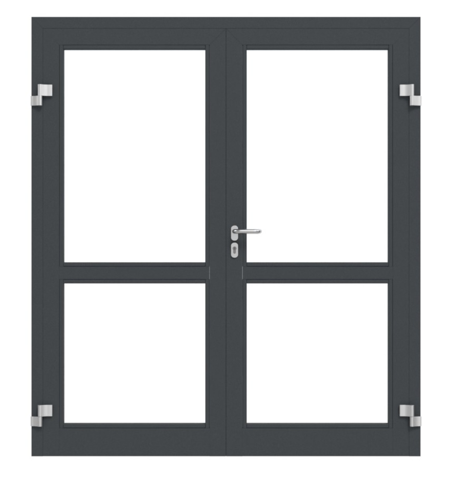 HÖRMANN Innentür-Set 2-flg. Aluminium Rohrrahmentür ES 50 mit Lichtausschnitt LA-02 inkl. Blockzarge