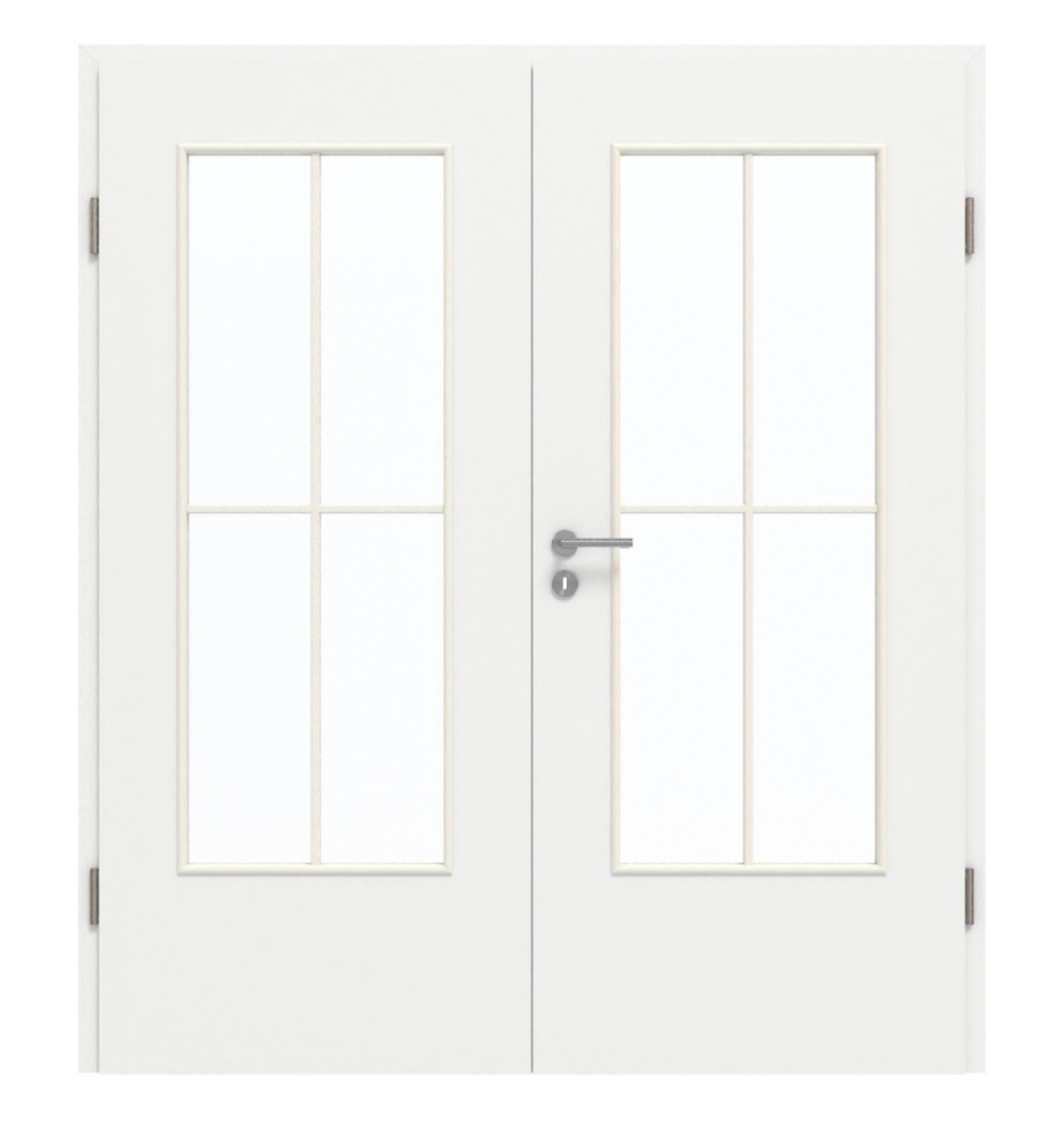 GARANT Doppelflügeltür inkl. Zarge D354-60 Designer White Resopal mit Lichtausschnitt LA-DIN Sprosse SP0