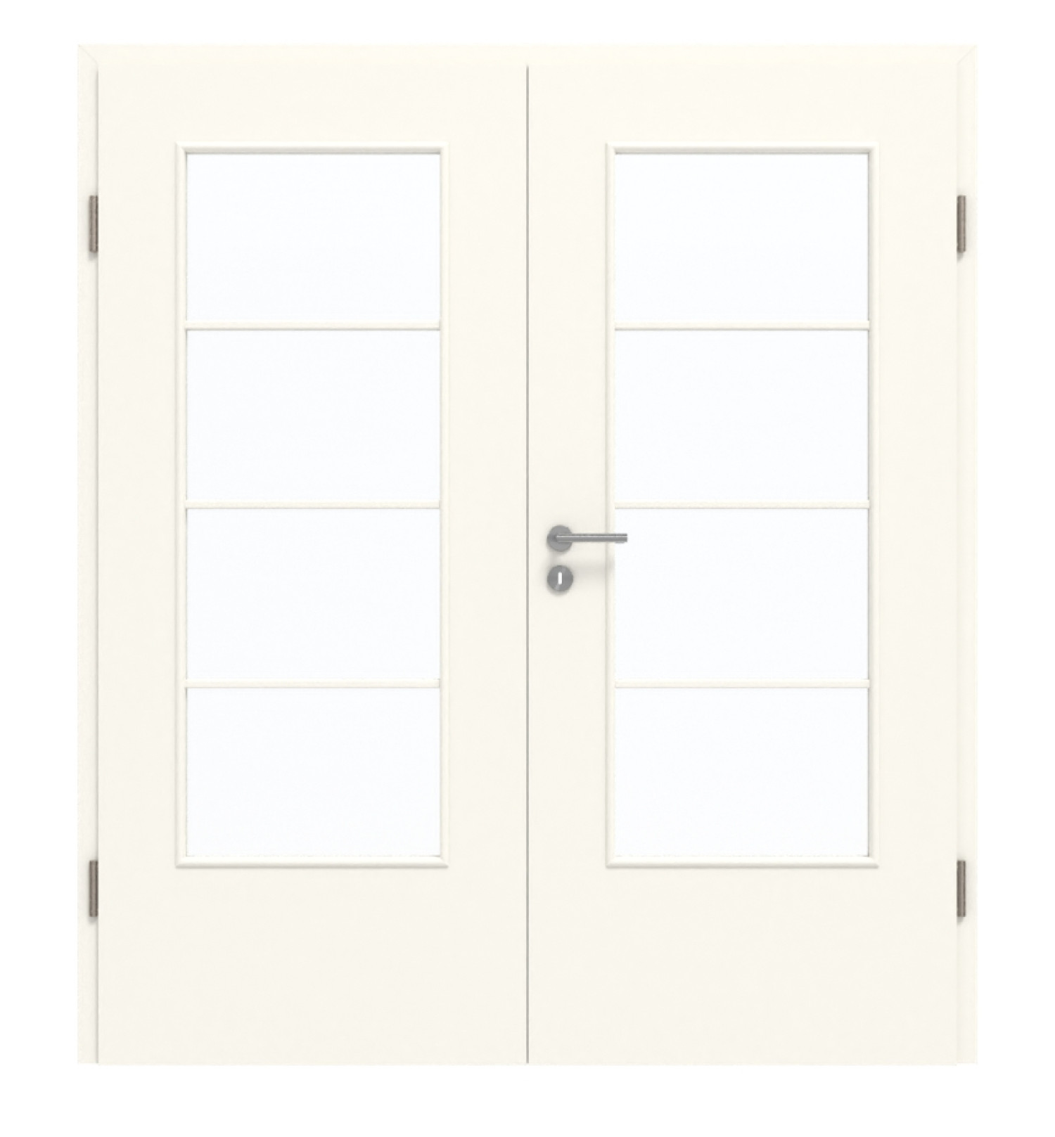 GARANT Doppelflügeltür inkl. Zarge 0105-60 Pearl White CePaL mit Lichtausschnitt LA-DIN Sprosse SP10