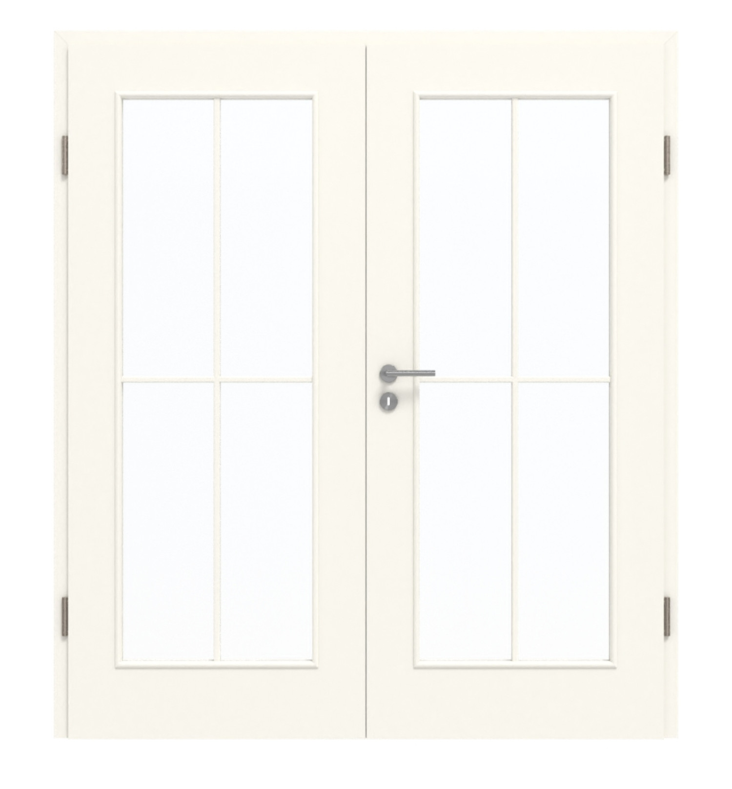 GARANT Doppelflügeltür inkl. Zarge 0105-60 Pearl White CePaL mit Lichtausschnitt LA-2 Sprosse SP0