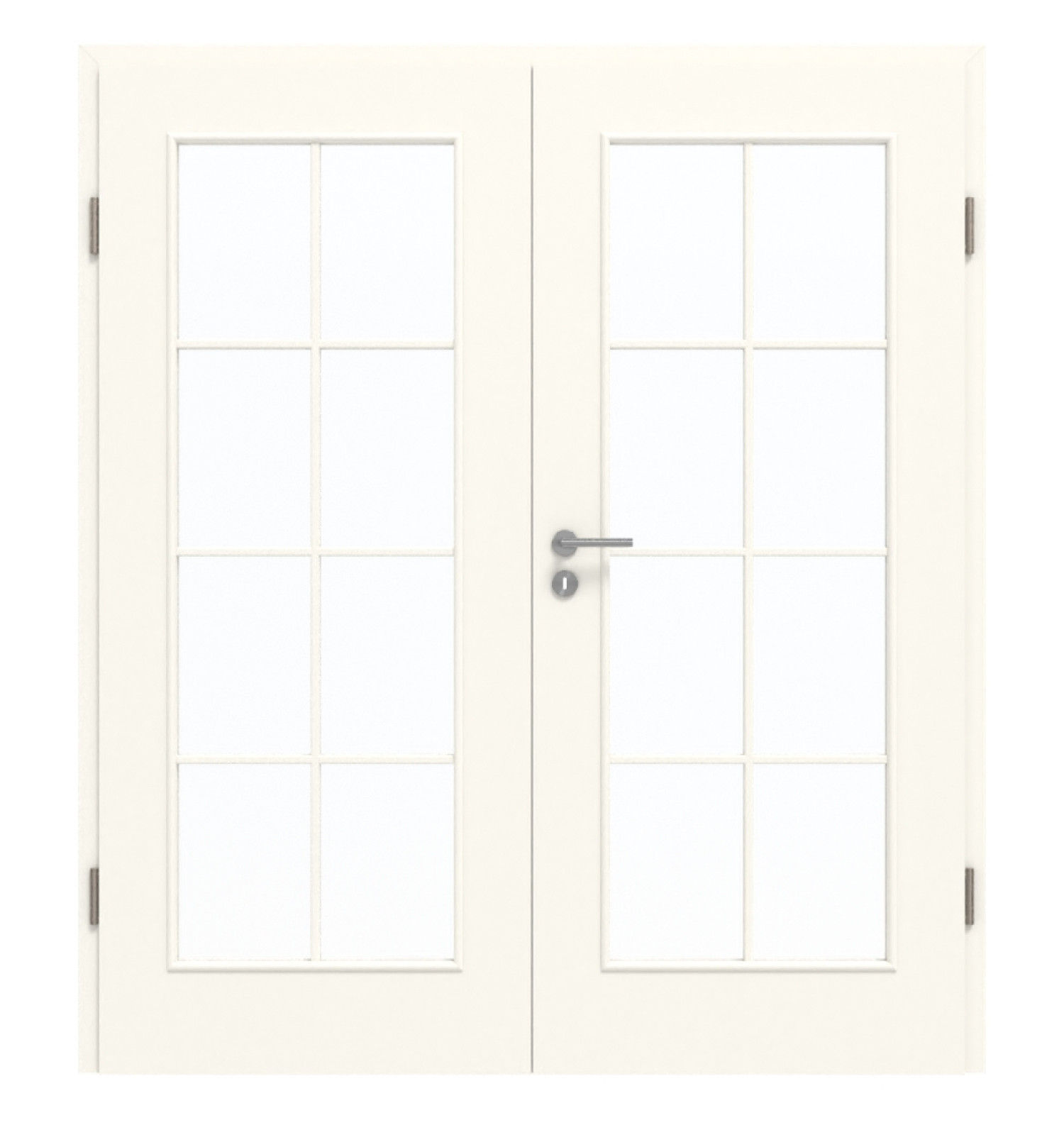 GARANT Doppelflügeltür inkl. Zarge 0105-60 Pearl White CePaL mit Lichtausschnitt LA-2 Sprosse SP1