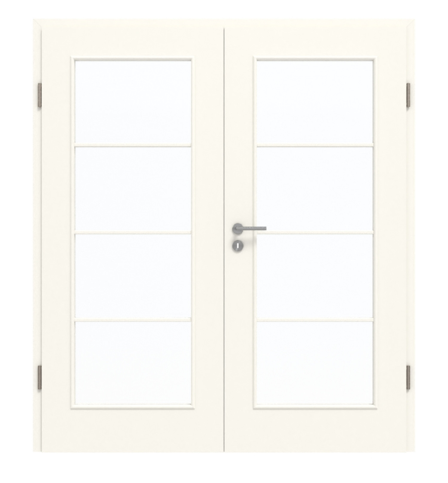 GARANT Doppelflügeltür inkl. Zarge 0105-60 Pearl White CePaL mit Lichtausschnitt LA-2 Sprosse SP10