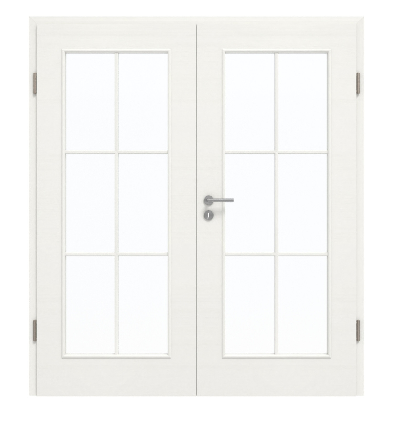 GARANT Doppelflügeltür inkl. Zarge Quer Authentic Bianco CePaL mit Lichtausschnitt LA-2 Sprosse SP4
