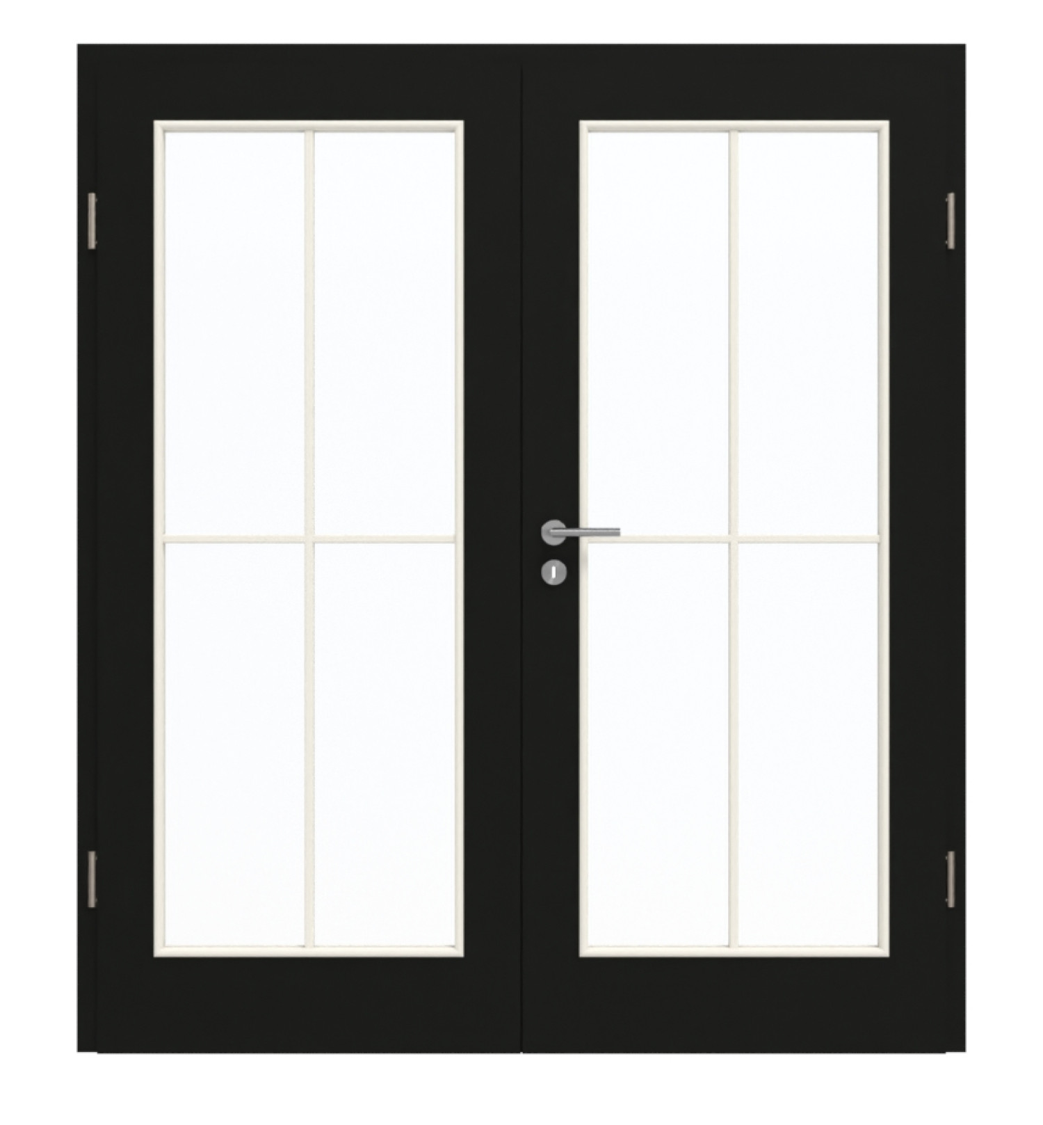 GARANT Doppelflügeltür inkl. Zarge 0901-60 Black Resopal mit Lichtausschnitt LA-3 Sprosse SP0