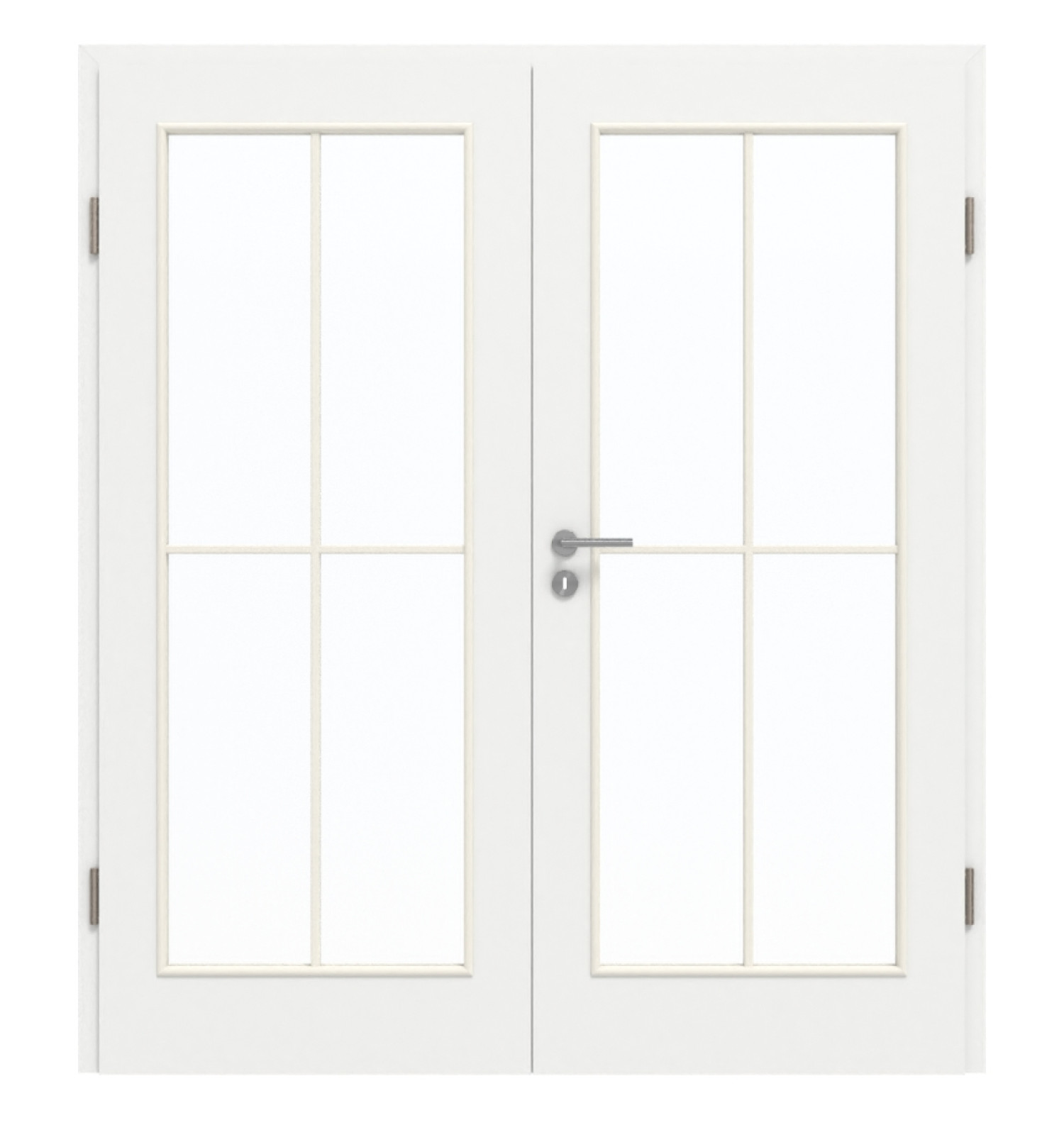 GARANT Doppelflügeltür inkl. Zarge D354-60 Designer White Resopal mit Lichtausschnitt LA-3 Sprosse SP0
