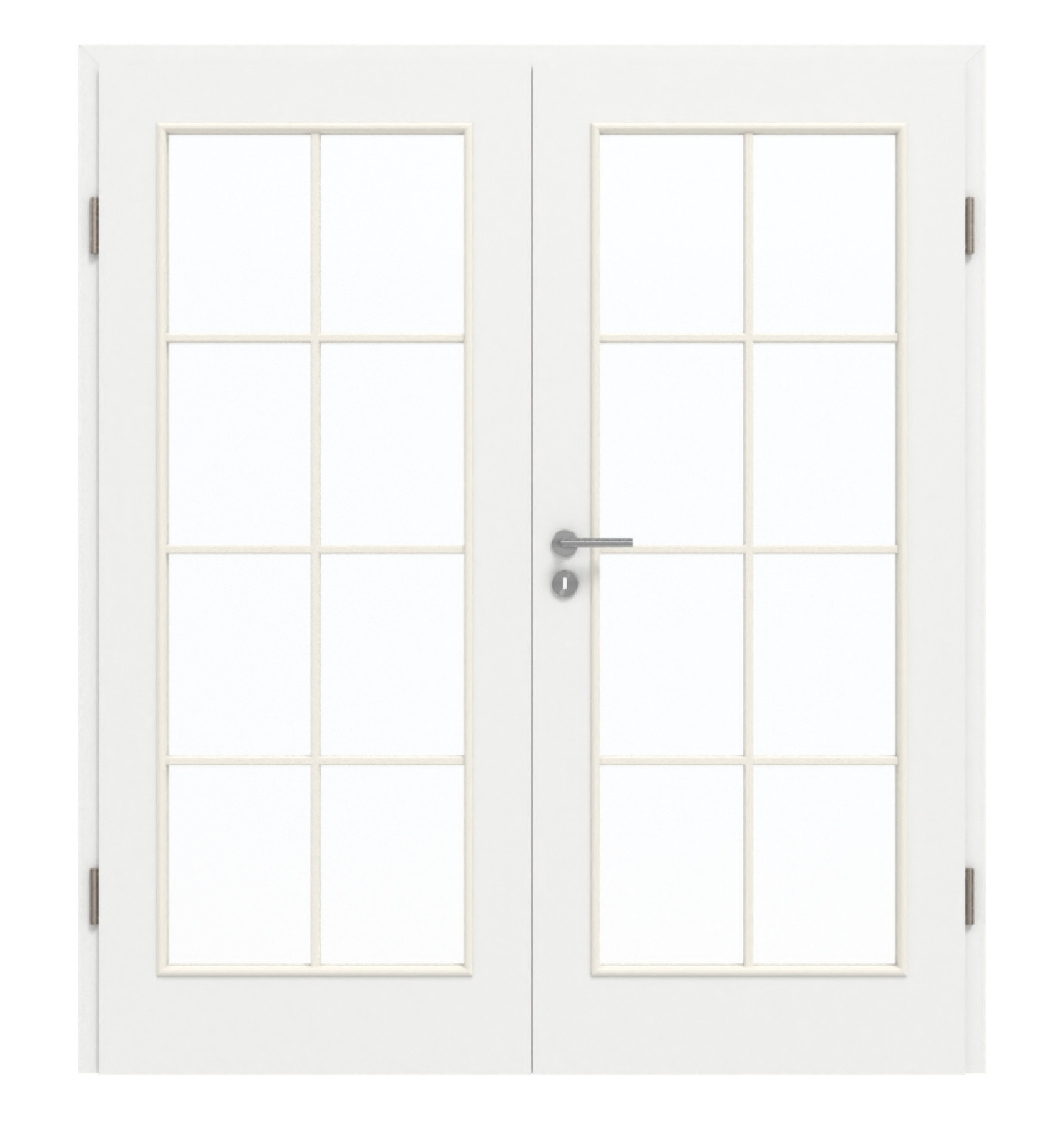 GARANT Doppelflügeltür inkl. Zarge D354-60 Designer White Resopal mit Lichtausschnitt LA-3 Sprosse SP1