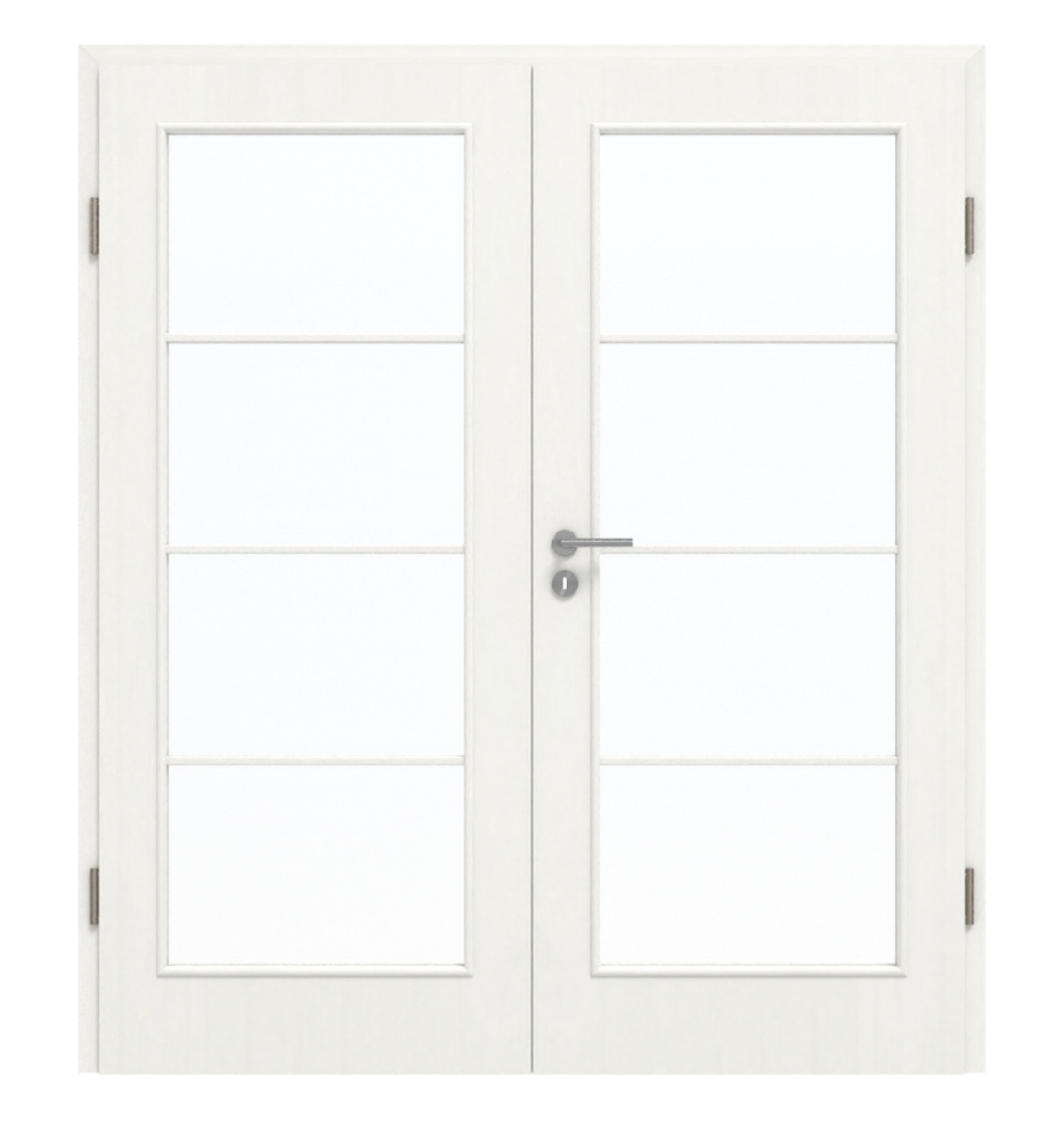 GARANT Doppelflügeltür inkl. Zarge Authentic Bianco GCK08 mit Lichtausschnitt LA-3 Sprosse SP10
