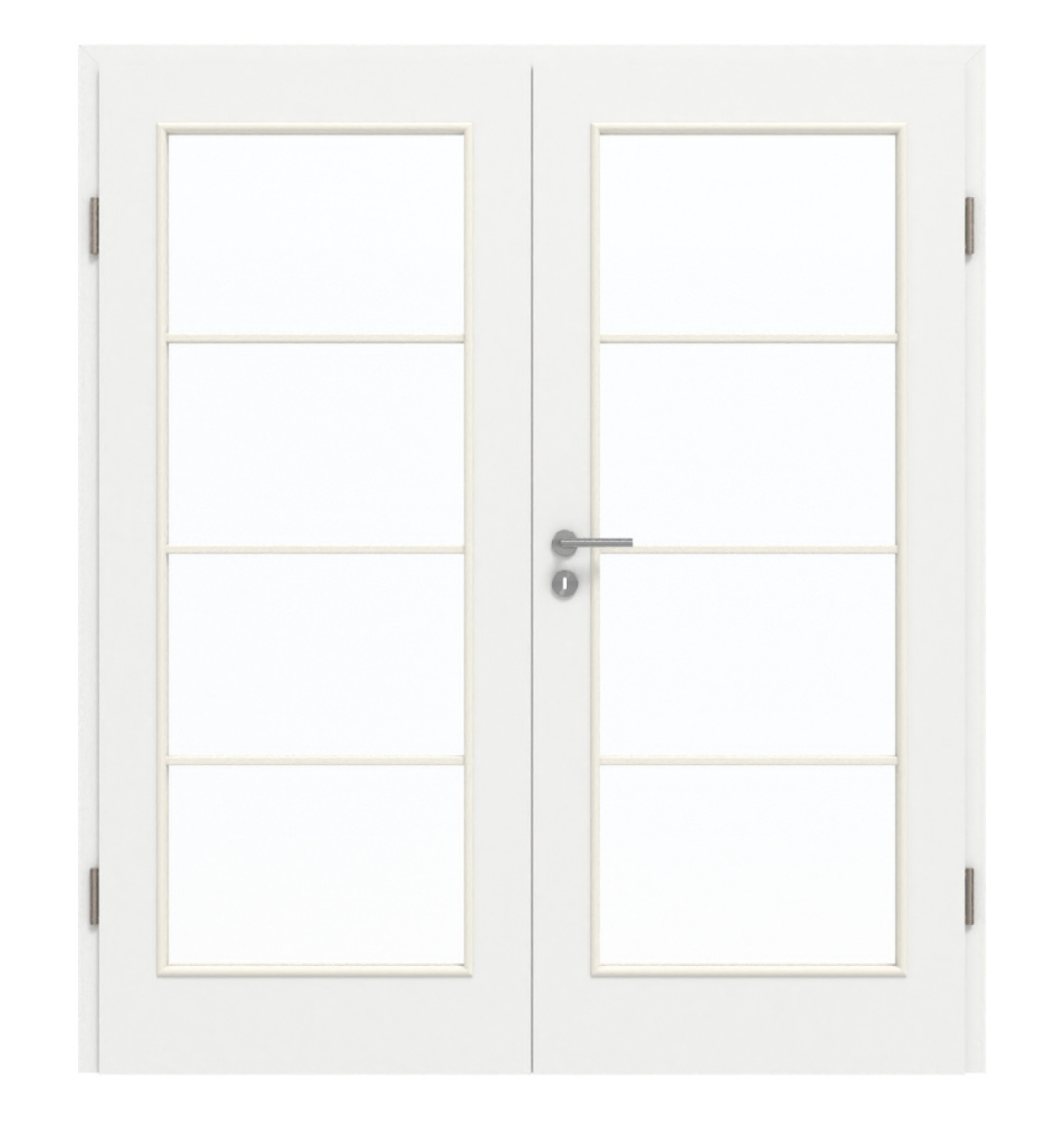 GARANT Doppelflügeltür inkl. Zarge D354-60 Designer White Resopal mit Lichtausschnitt LA-3 Sprosse SP10