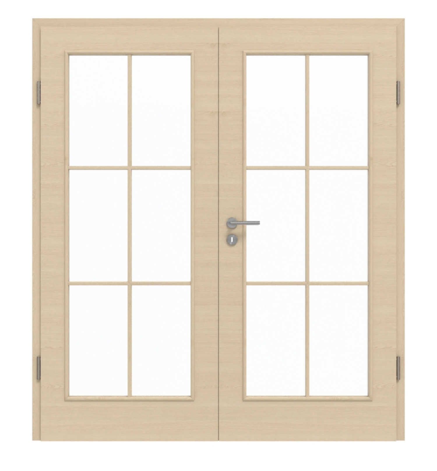 GARANT Doppelflügeltür inkl. Zarge Quer Authentic Sand GCK08 mit Lichtausschnitt LA-3 Sprosse SP4