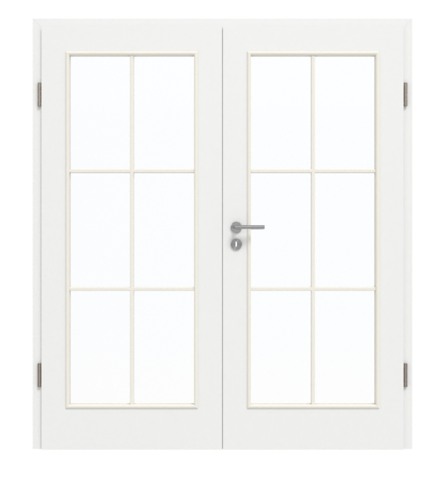 GARANT Doppelflügeltür inkl. Zarge D354-60 Designer White Resopal mit Lichtausschnitt LA-3 Sprosse SP4