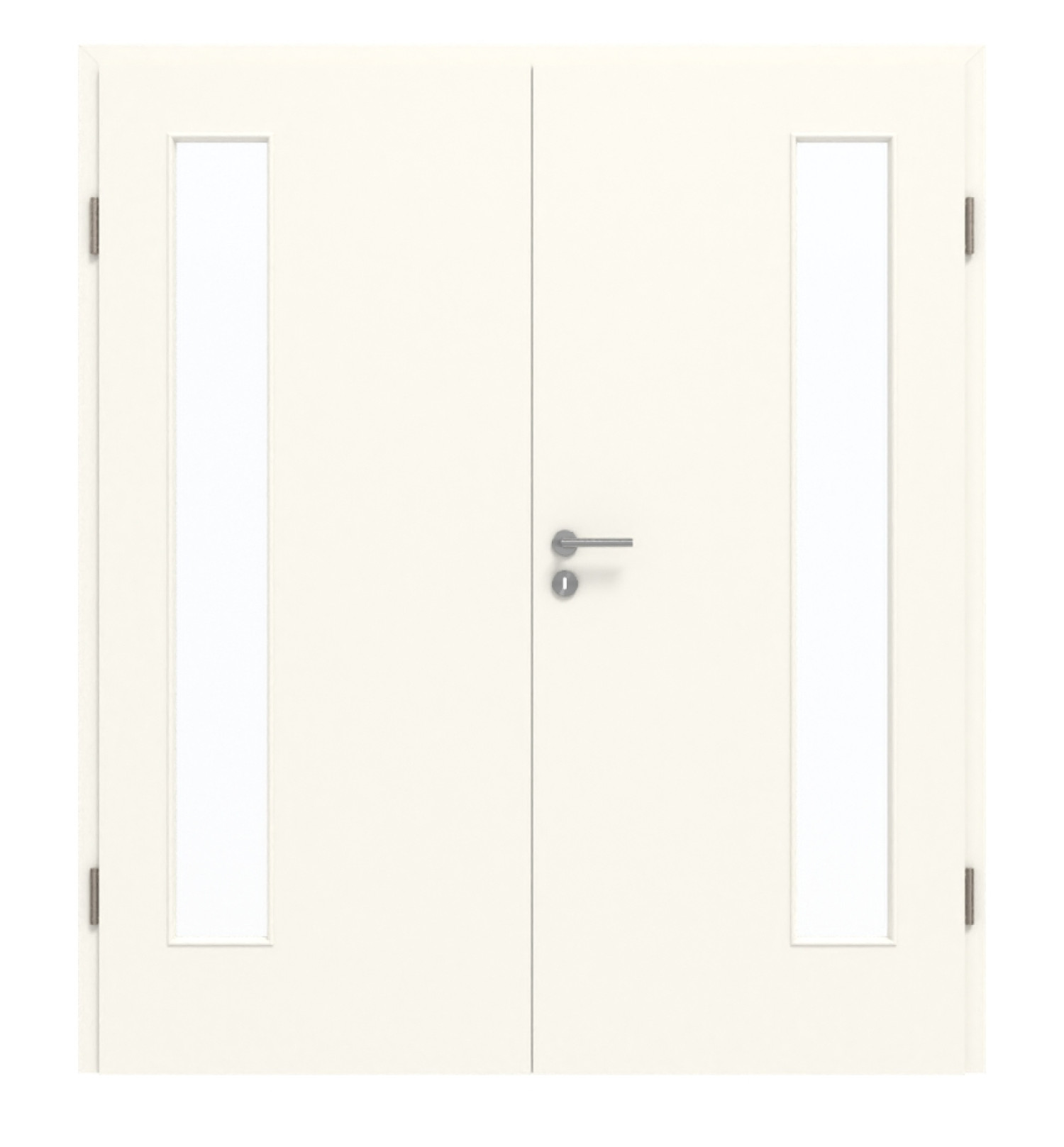 GARANT Doppelflügeltür inkl. Zarge 0105-60 Pearl White CePaL mit Lichtausschnitt LA-4 bandseitig