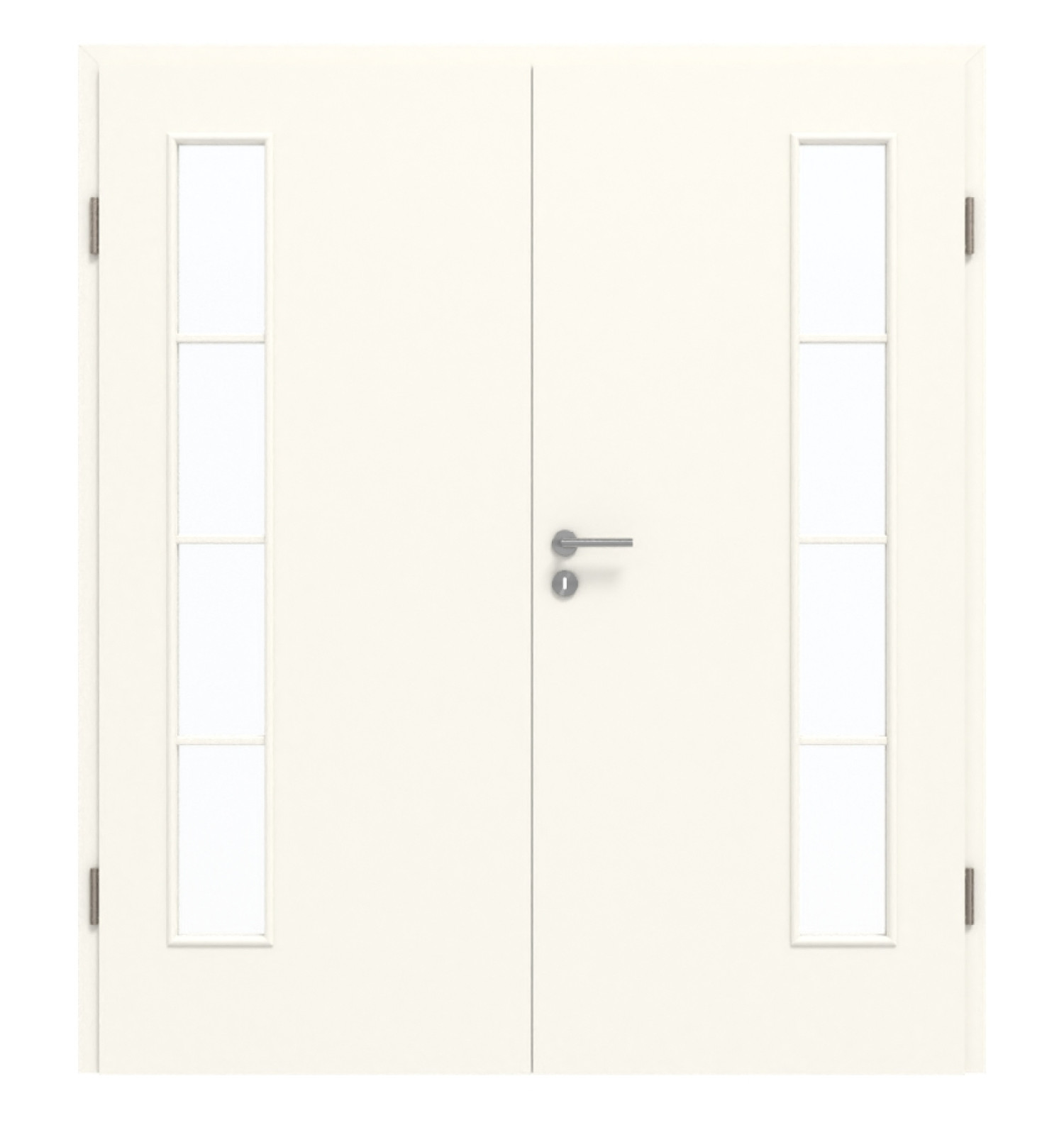 GARANT Doppelflügeltür inkl. Zarge 0105-60 Pearl White CePaL mit Lichtausschnitt LA-4 bandseitig Sprosse SP10