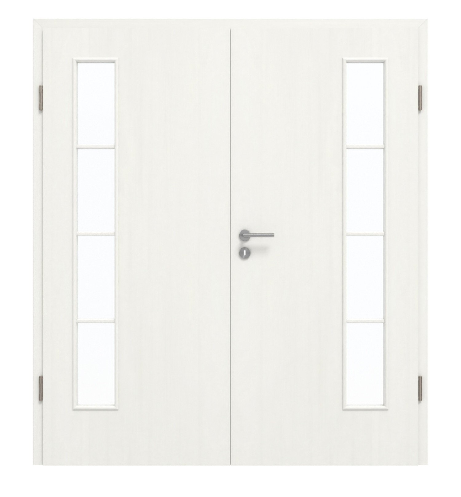GARANT Doppelflügeltür inkl. Zarge Authentic Bianco CePaL mit Lichtausschnitt LA-4 bandseitig Sprosse SP10