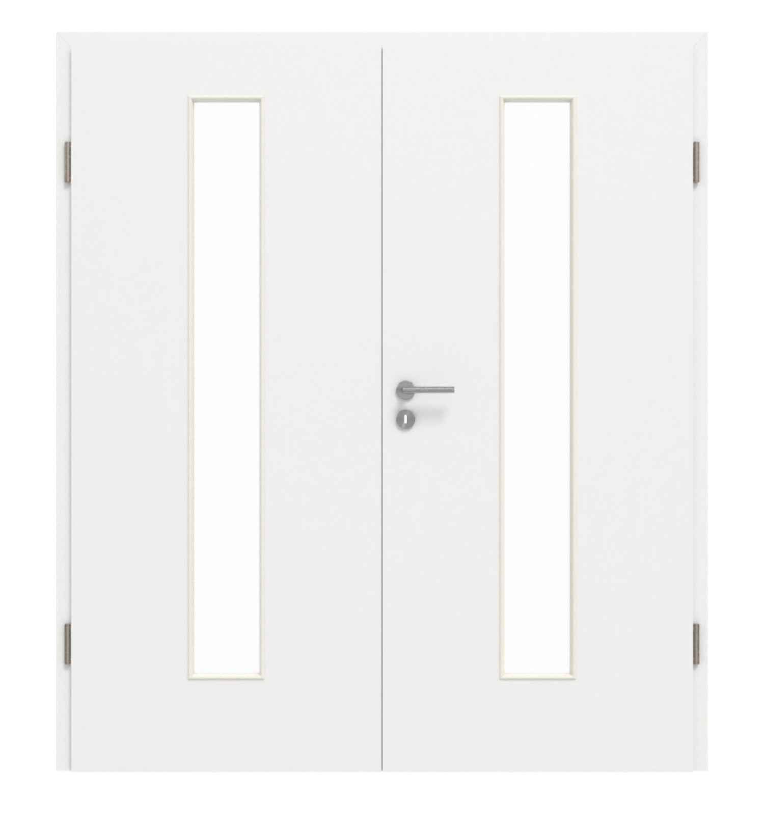 GARANT Doppelflügeltür inkl. Zarge D354-60 Designer White Resopal mit Lichtausschnitt LA-4 mittig