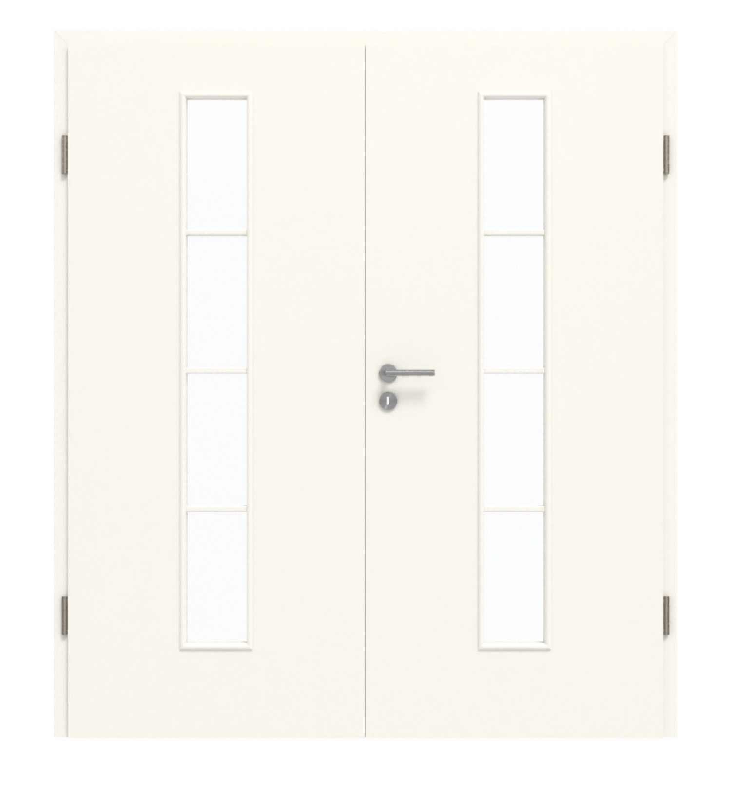 GARANT Doppelflügeltür inkl. Zarge 0105-60 Pearl White CePaL mit Lichtausschnitt LA-4 mittig Sprosse SP10