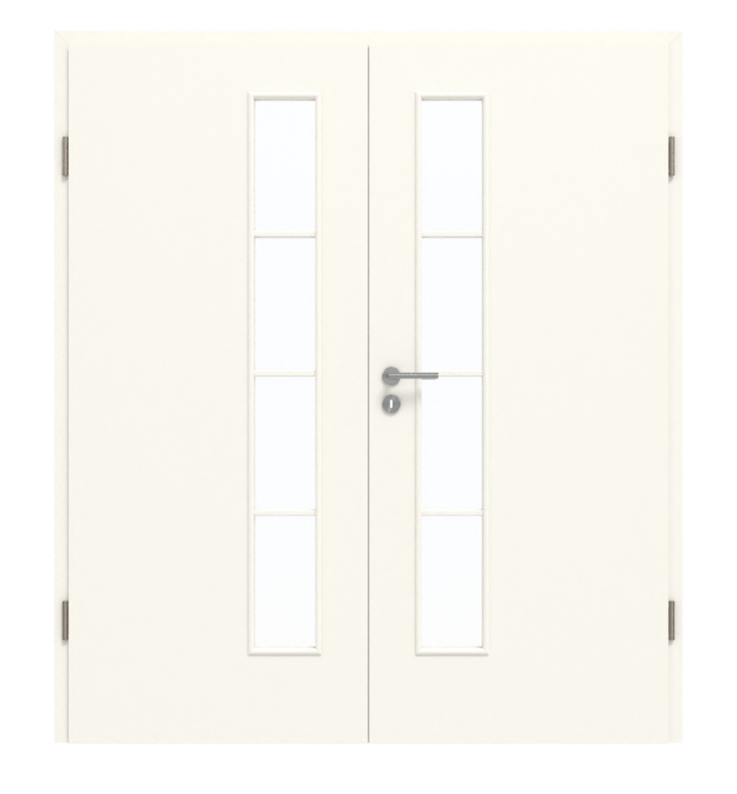 GARANT Doppelflügeltür inkl. Zarge 0105-60 Pearl White CePaL mit Lichtausschnitt LA-4 schlossseitig Sprosse SP10