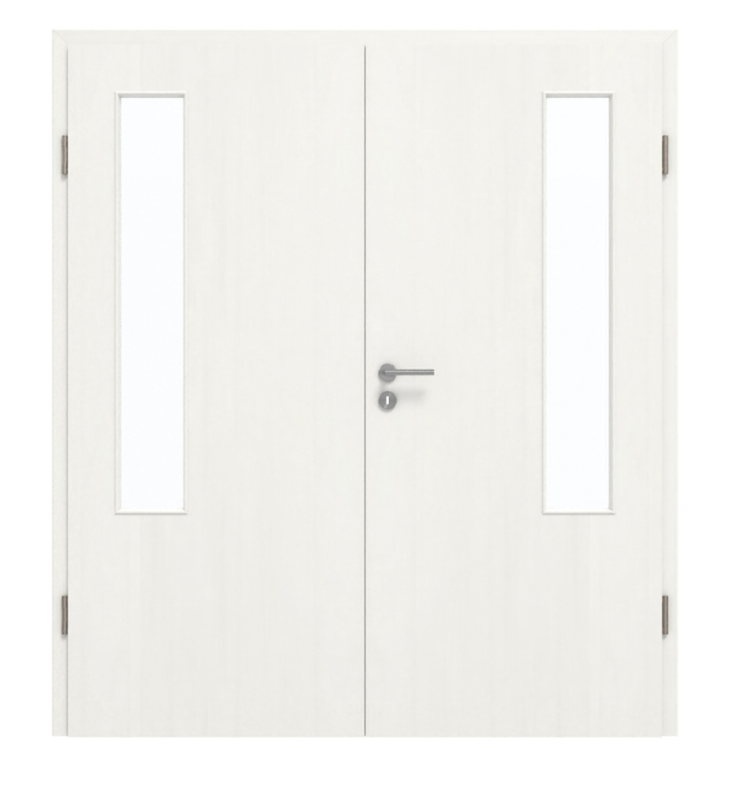 GARANT Doppelflügeltür inkl. Zarge Authentic Bianco CePaL mit Lichtausschnitt LA-5 bandseitig