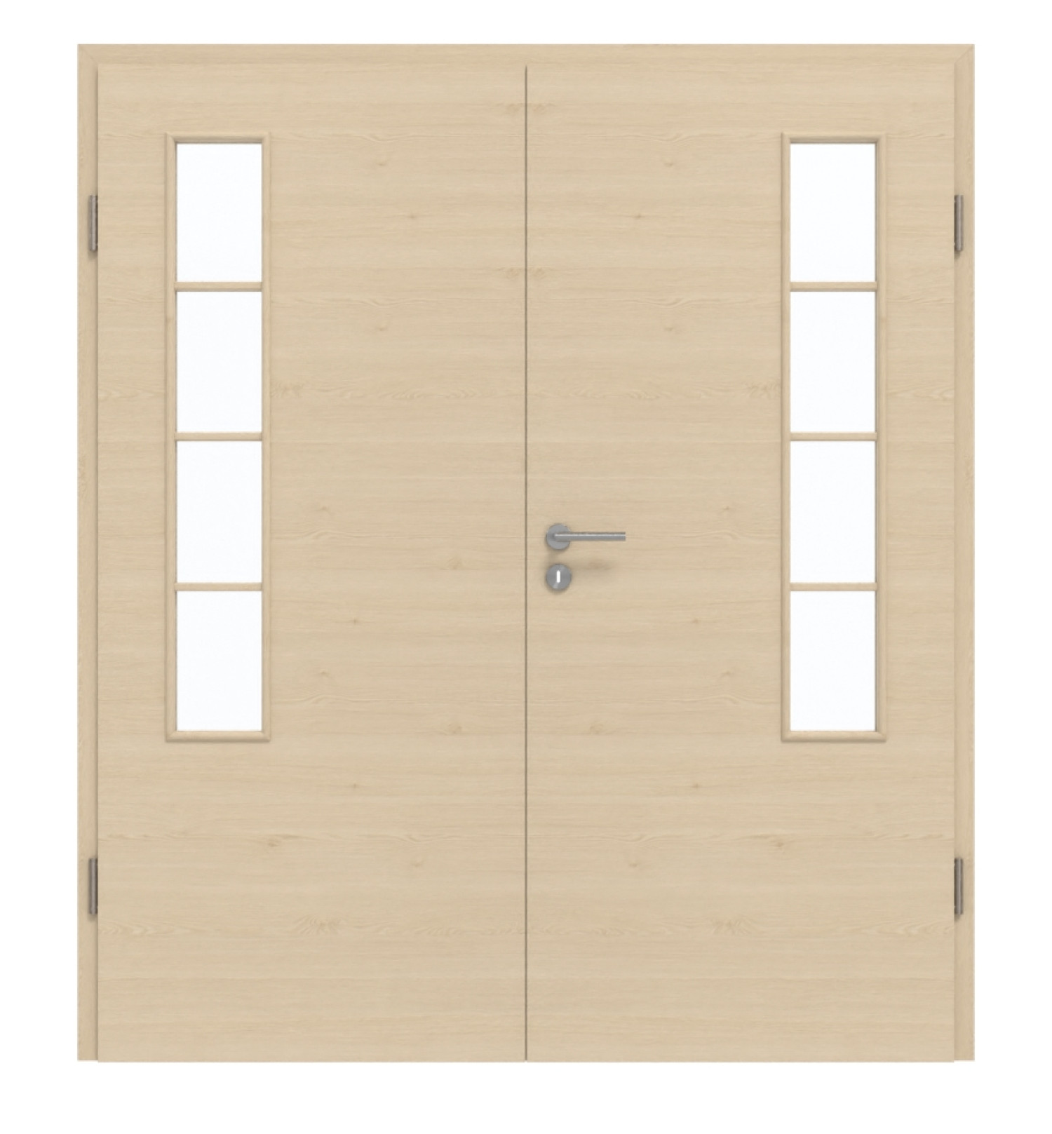 GARANT Doppelflügeltür inkl. Zarge Quer Authentic Sand GCK08 mit Lichtausschnitt LA-5 bandseitig Sprosse SP10