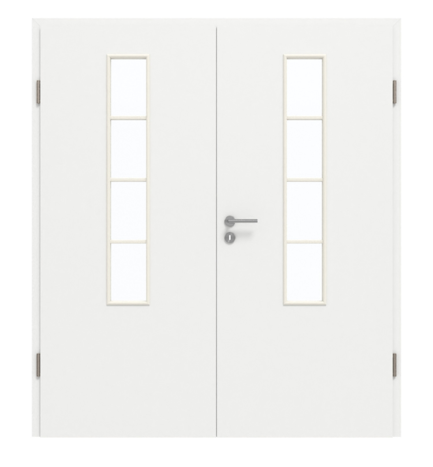 GARANT Doppelflügeltür inkl. Zarge D354-60 Designer White Resopal mit Lichtausschnitt LA-5 mittig Sprosse SP10