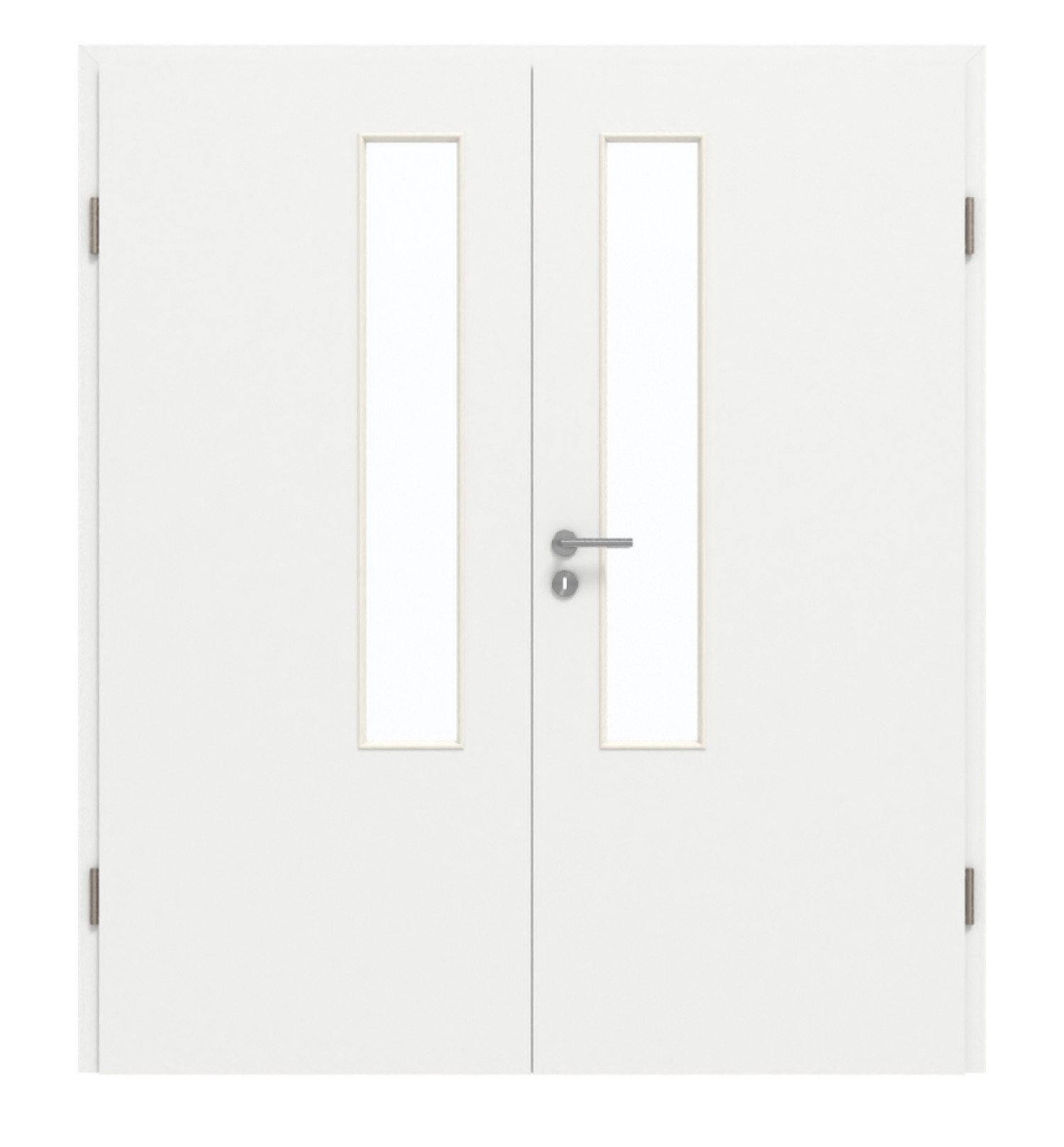 GARANT Doppelflügeltür inkl. Zarge D354-60 Designer White Resopal mit Lichtausschnitt LA-5 schlossseitig