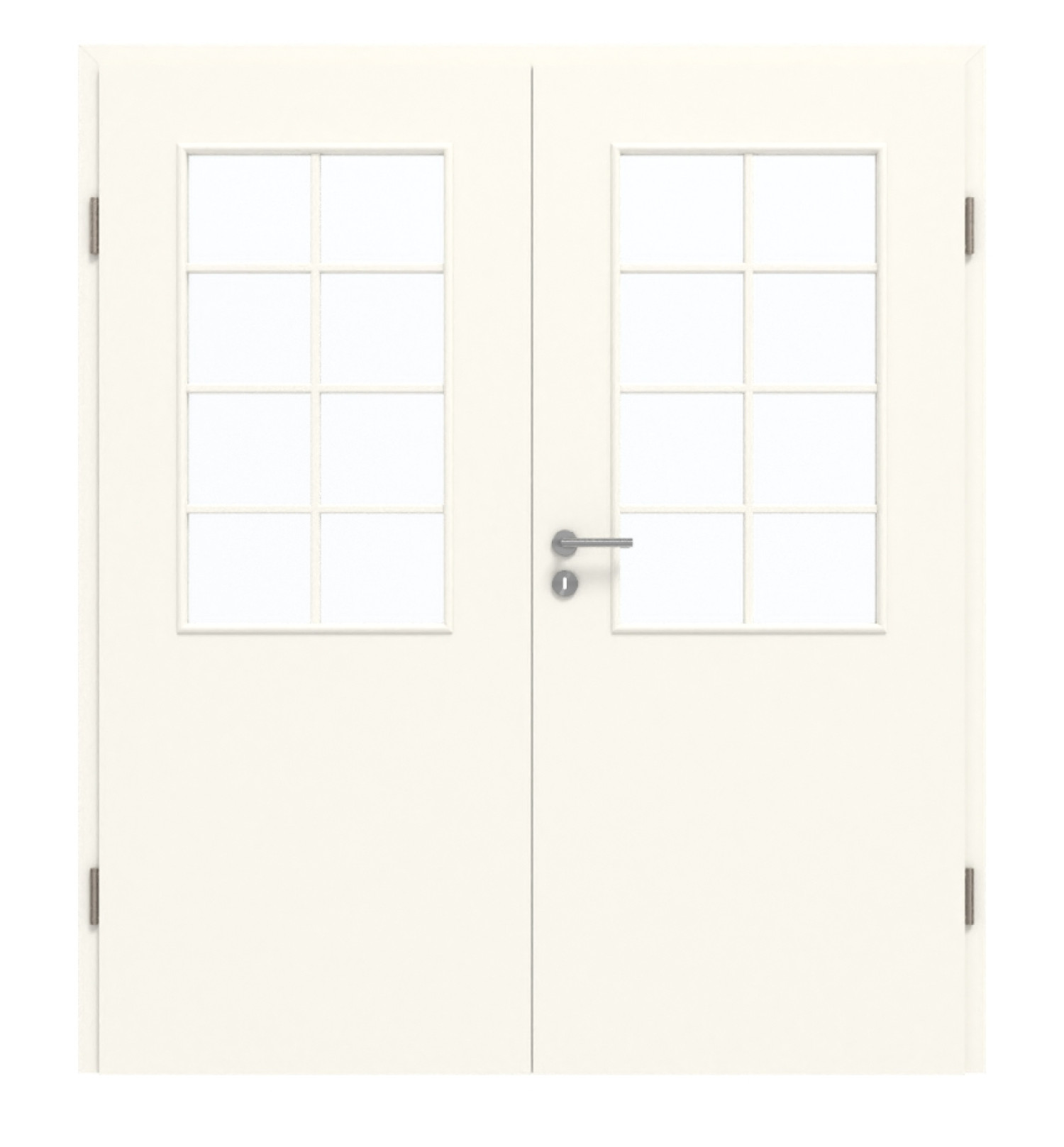 GARANT Doppelflügeltür inkl. Zarge 0105-60 Pearl White CePaL mit Lichtausschnitt LA-6 Sprosse SP1