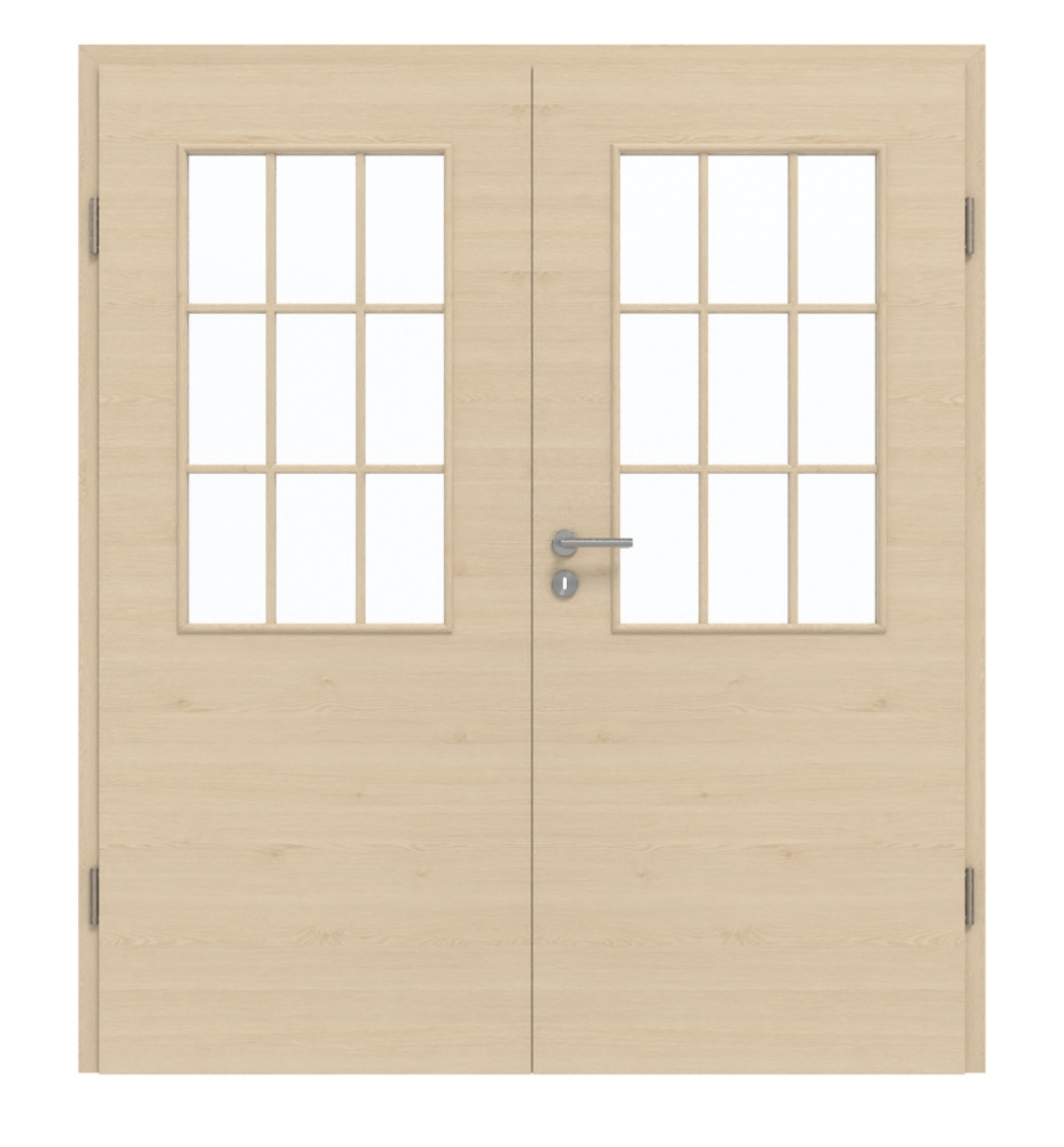 GARANT Doppelflügeltür inkl. Zarge Quer Authentic Sand GCK08 mit Lichtausschnitt LA-6 Sprosse SP2