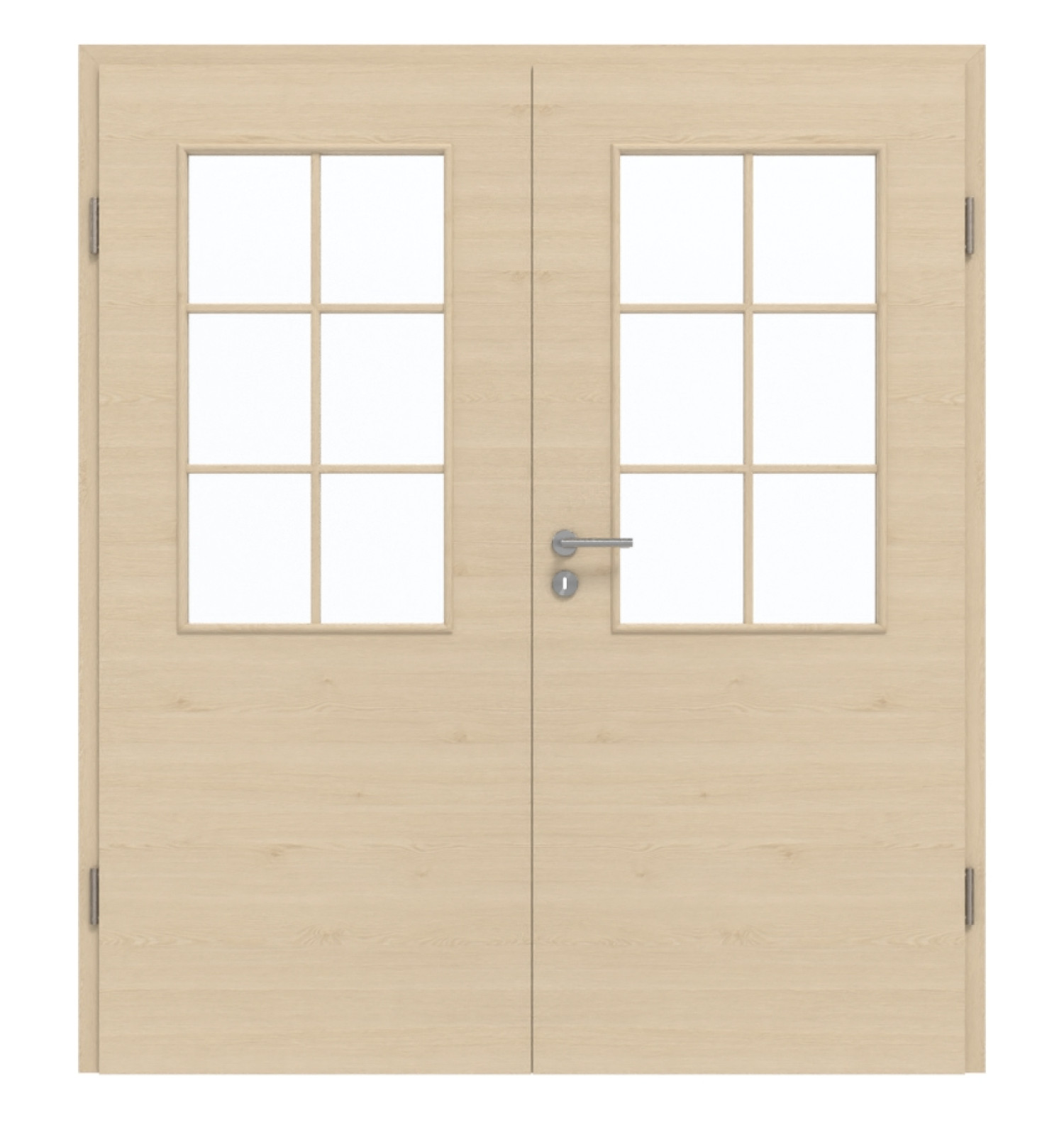 GARANT Doppelflügeltür inkl. Zarge Quer Authentic Sand GCK08 mit Lichtausschnitt LA-6 Sprosse SP4